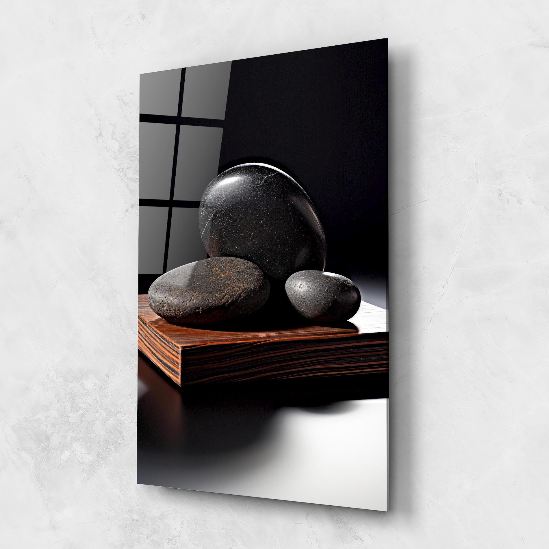 Üvegkép Black Zen Stones mockup 1