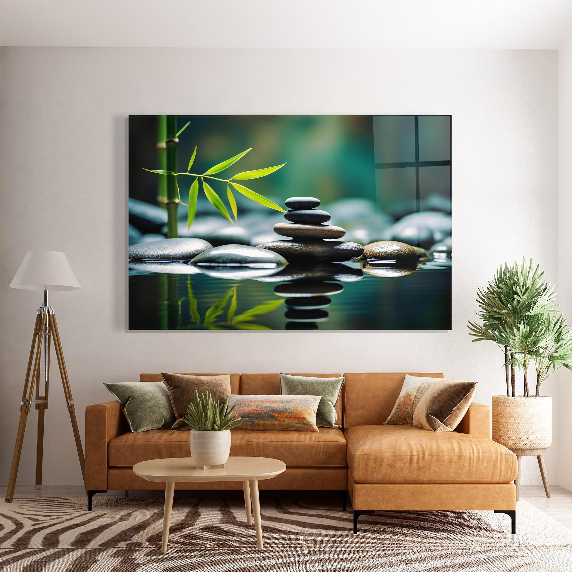 Üvegkép Bamboo Stones mockup 7