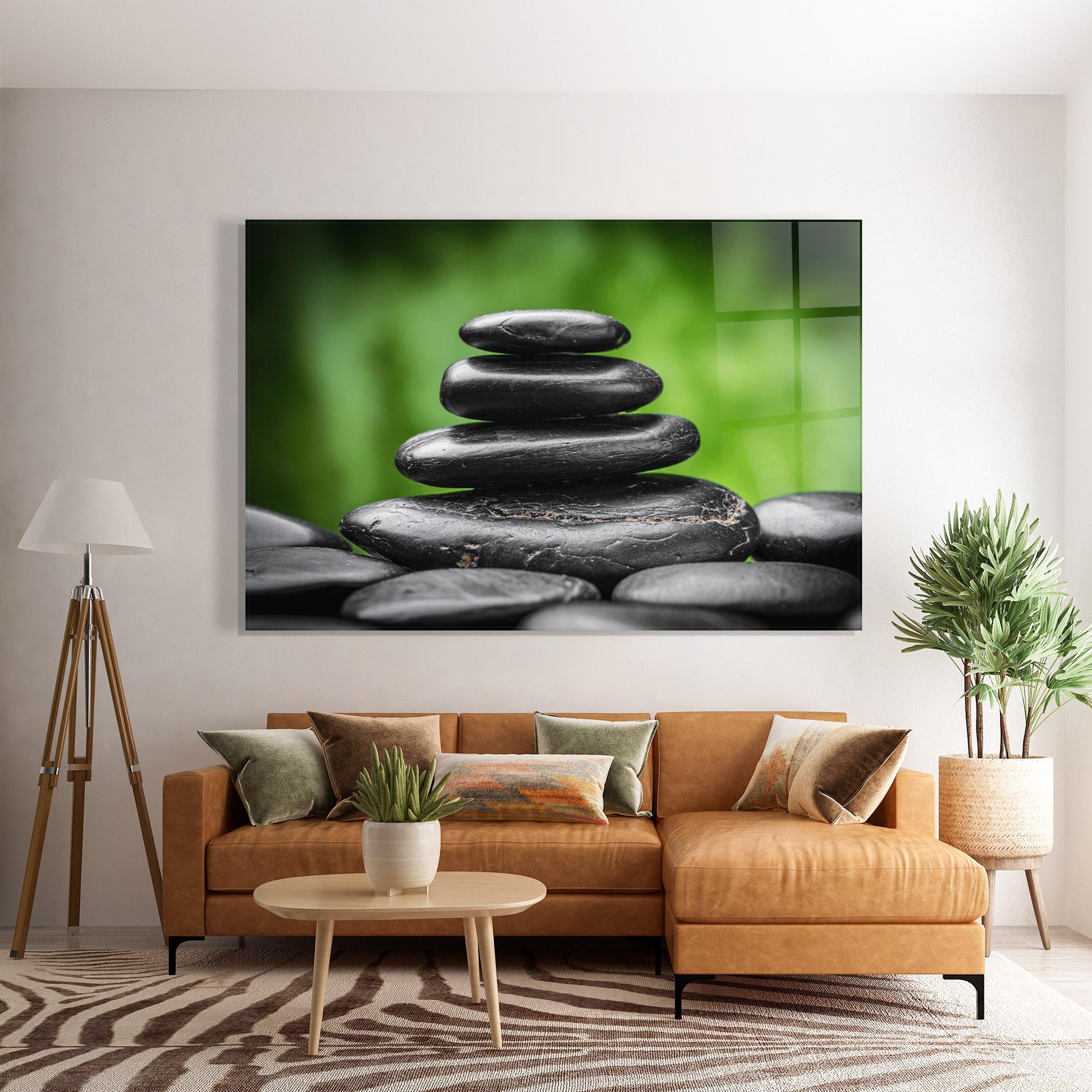 Üvegkép Black Stone Meditation mockup 7