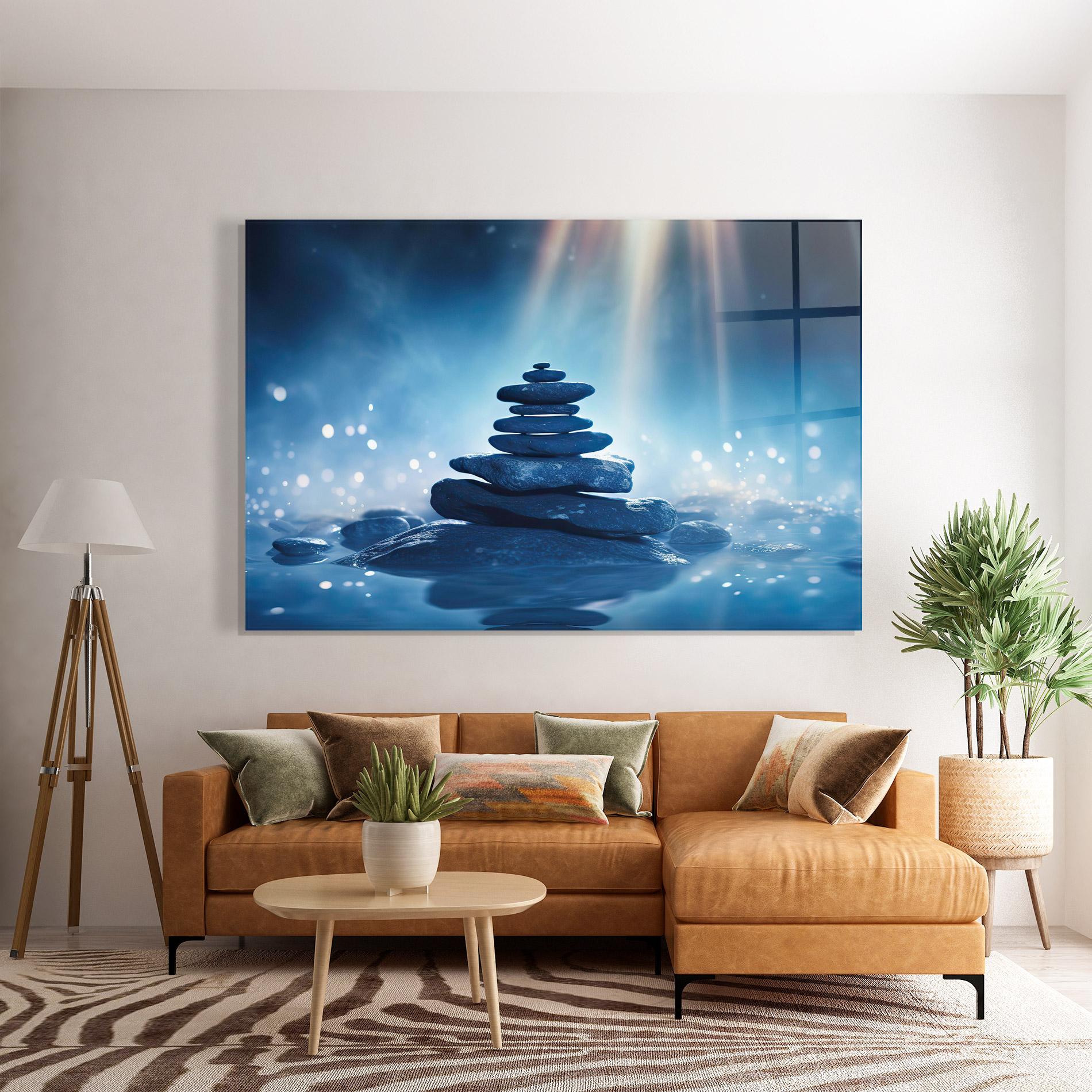 Üvegkép Blue Light Stone mockup 7