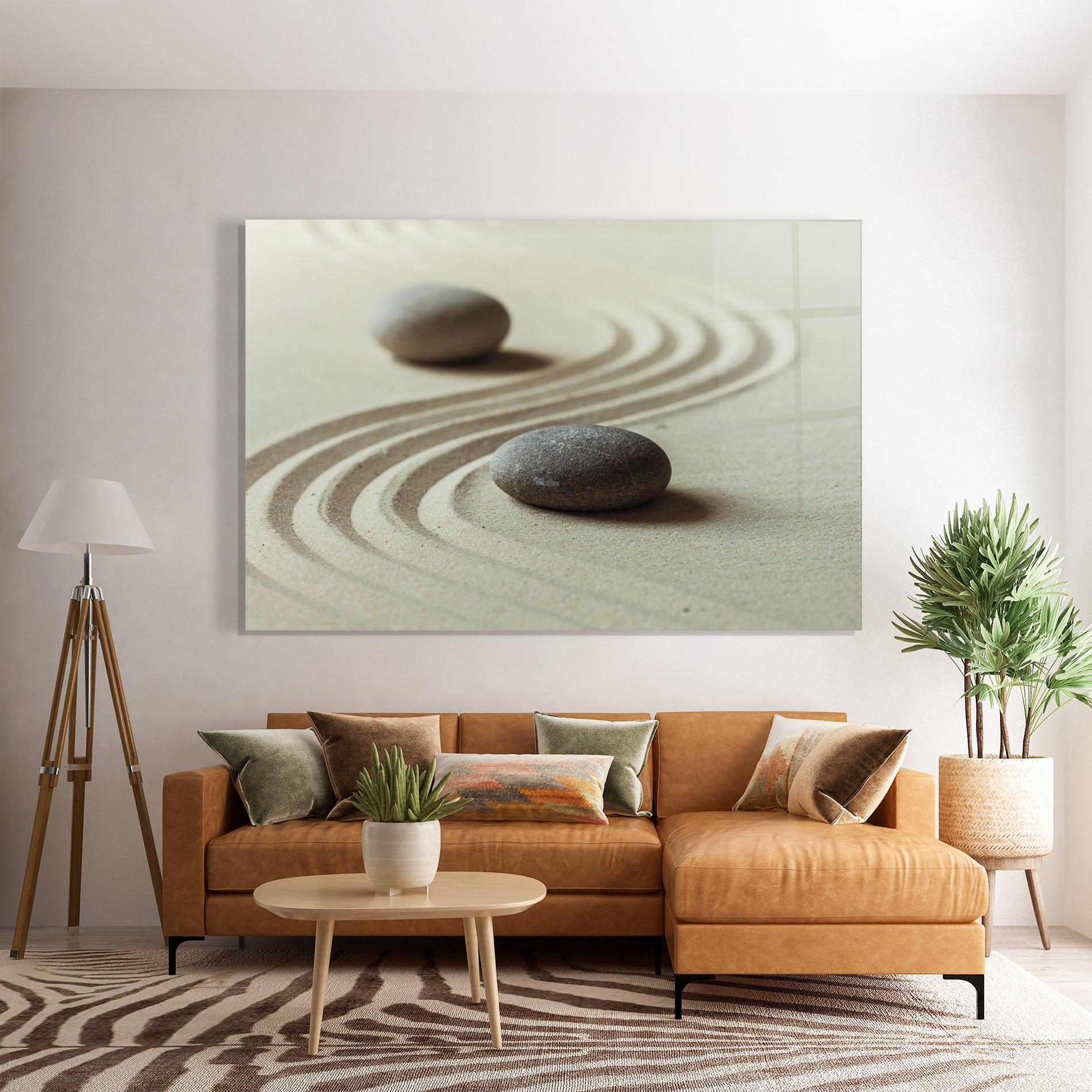 Üvegkép Cream Sand Stones mockup 7