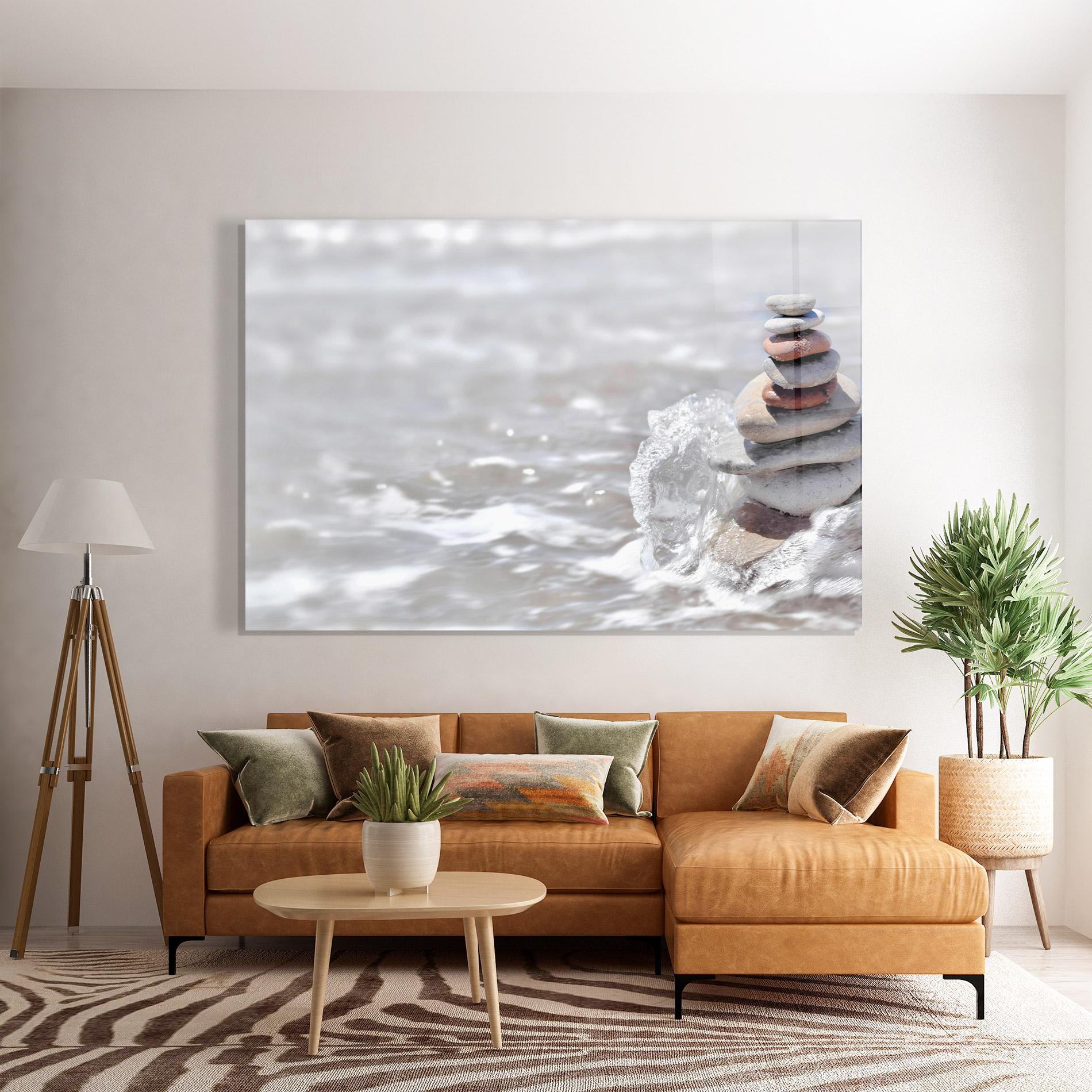 Üvegkép Pebbles Balance Sea mockup 7