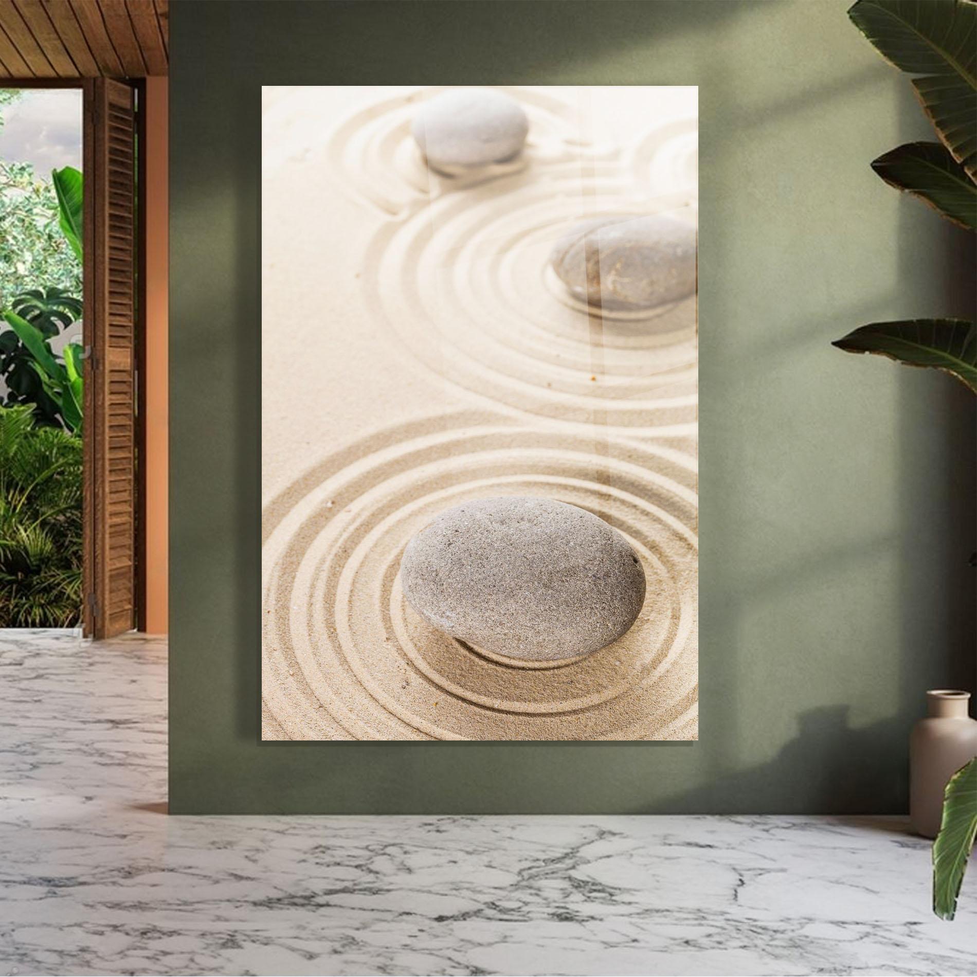 Üvegkép Meditation Cream Stone mockup 7