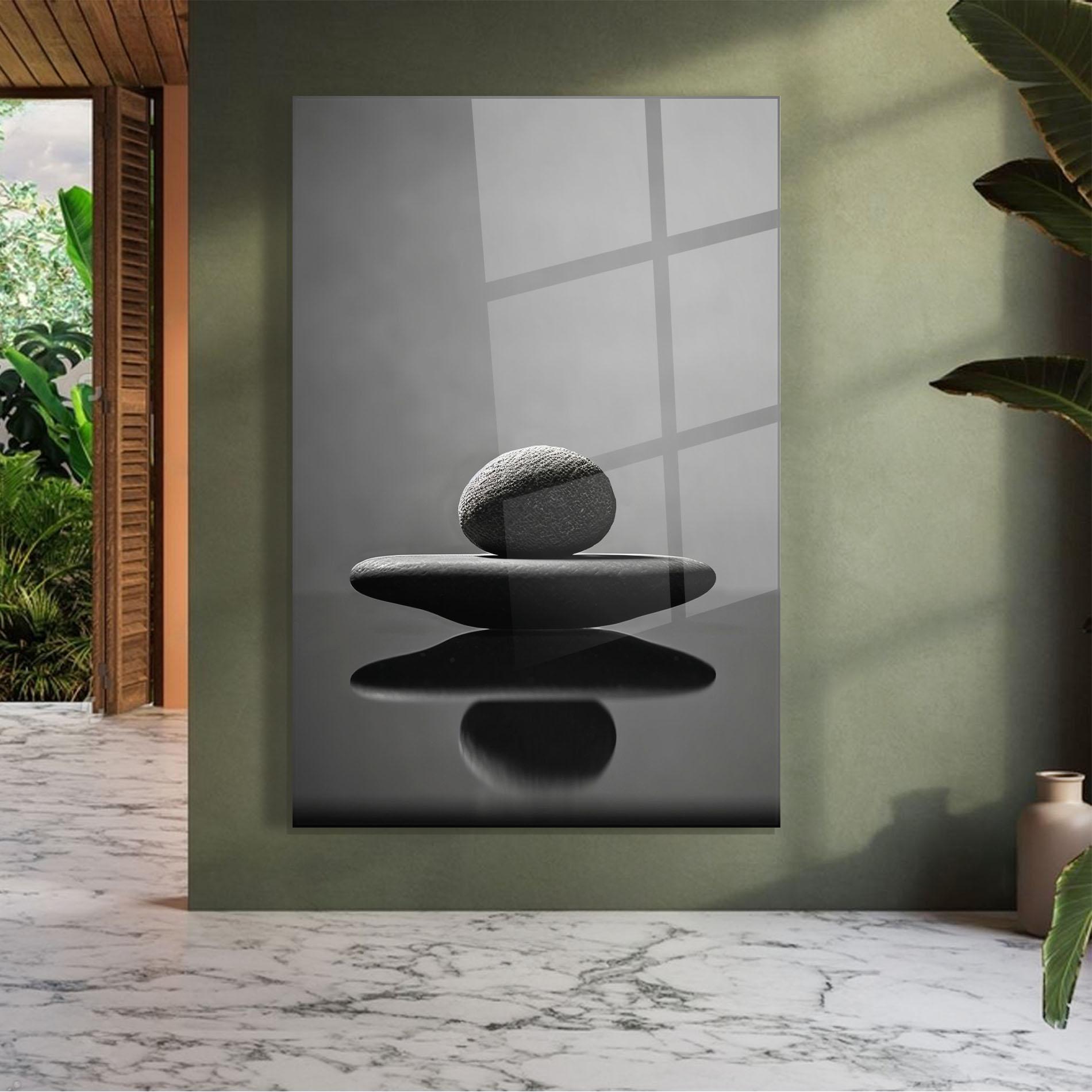 Üvegkép Minimalistic Zen Stone mockup 7