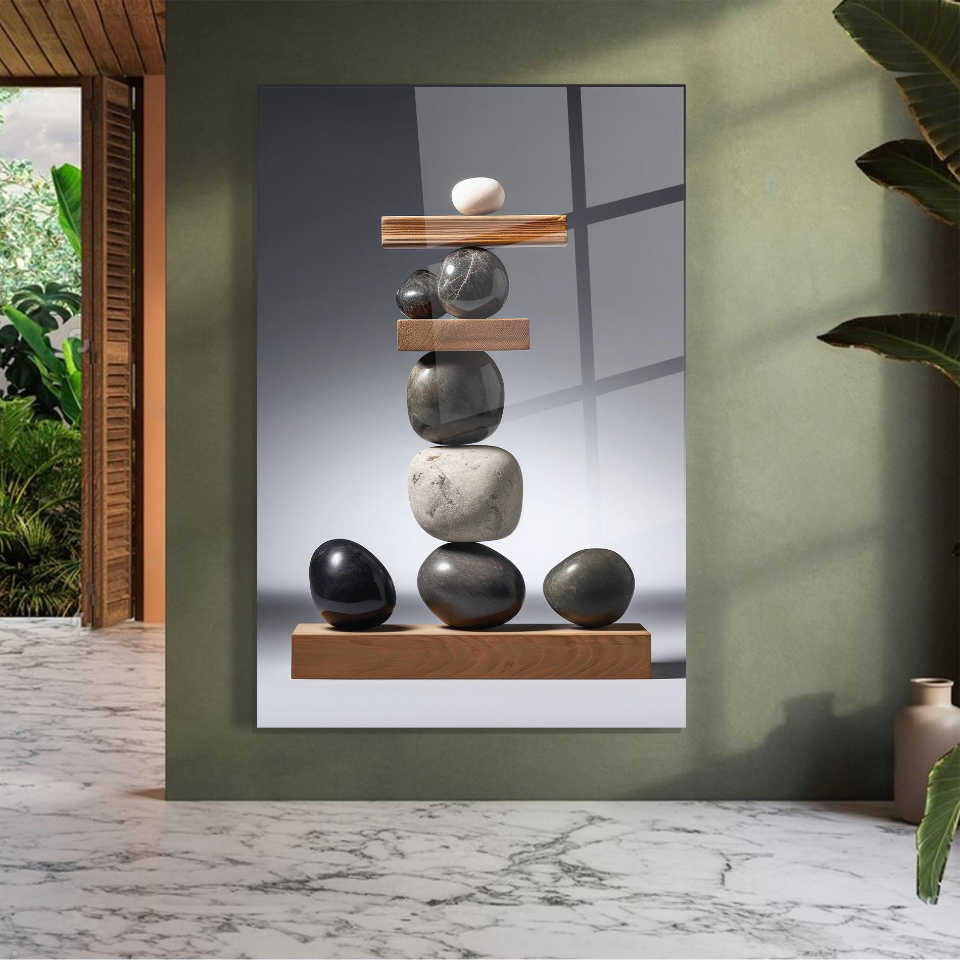 Üvegkép Zen Stones mockup 7