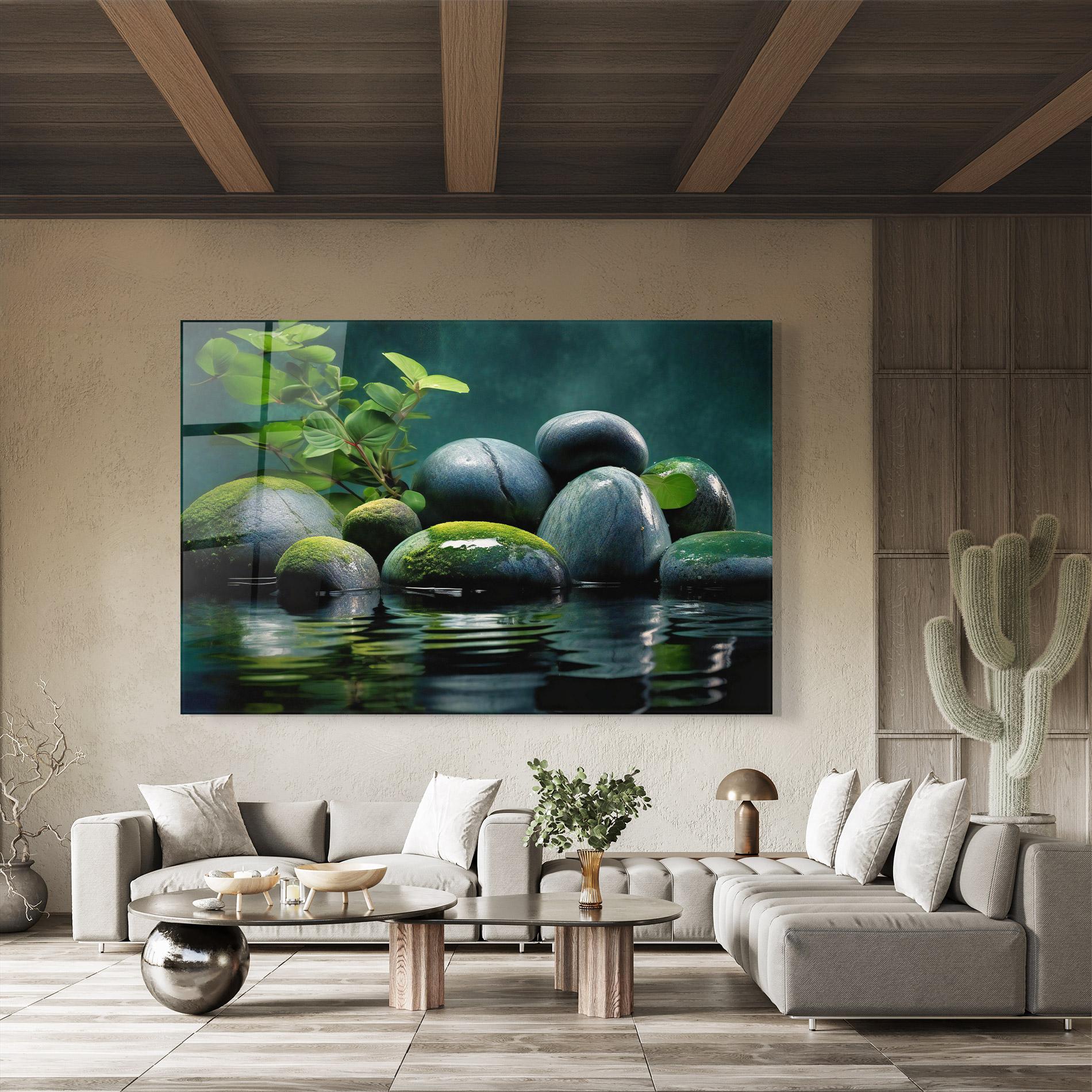 Üvegkép Green Stone Nature mockup 8