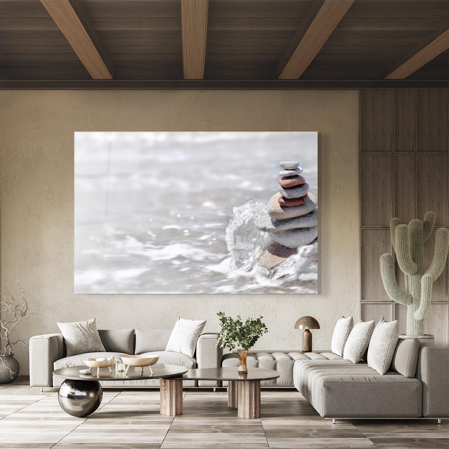 Üvegkép Pebbles Balance Sea mockup 8