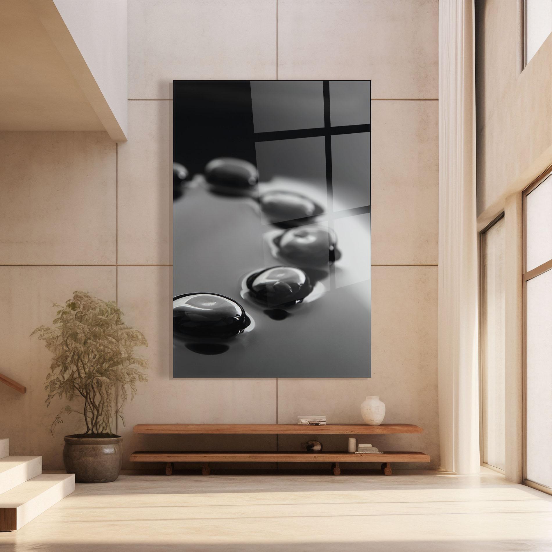 Üvegkép Black Small Stones mockup 8