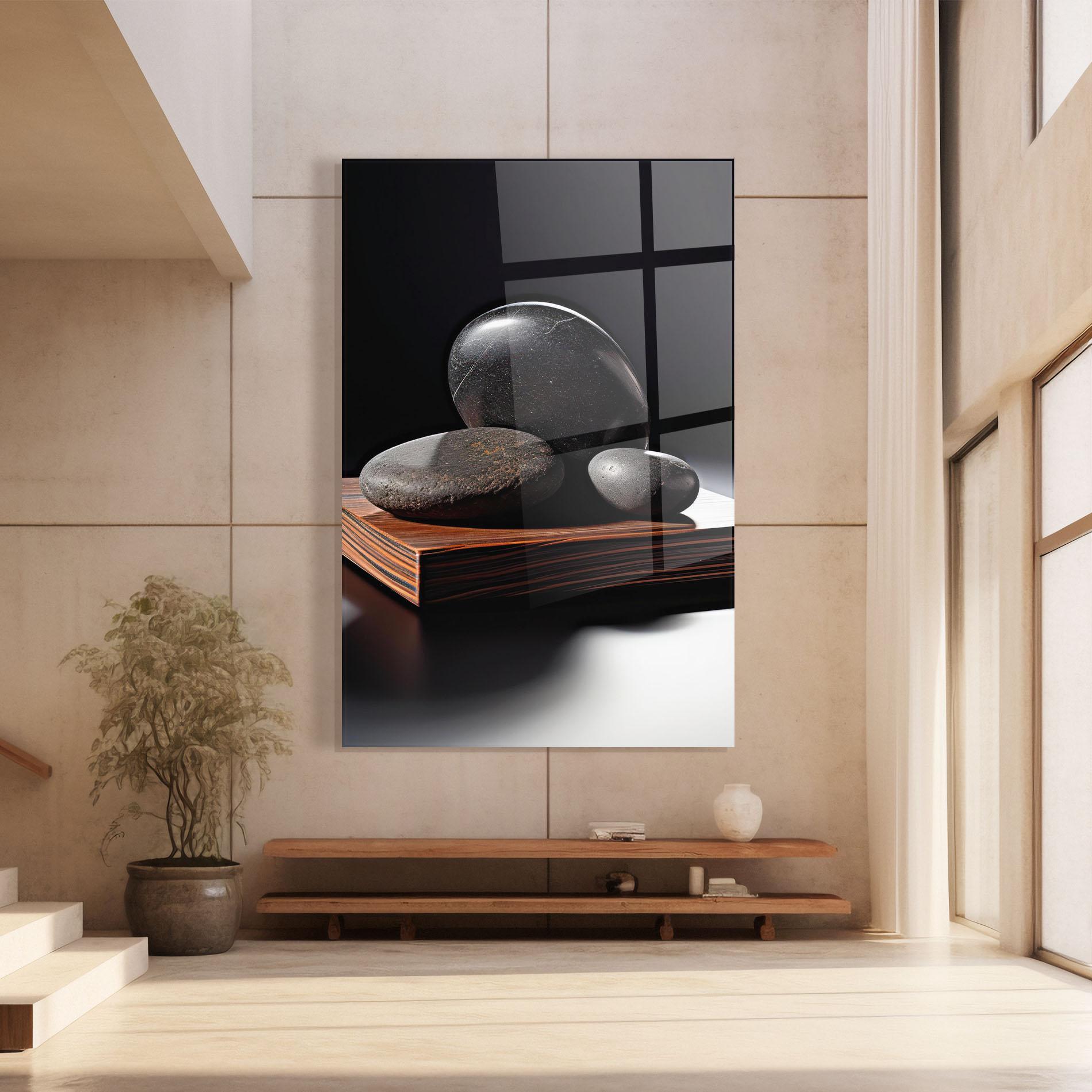 Üvegkép Black Zen Stones mockup 8