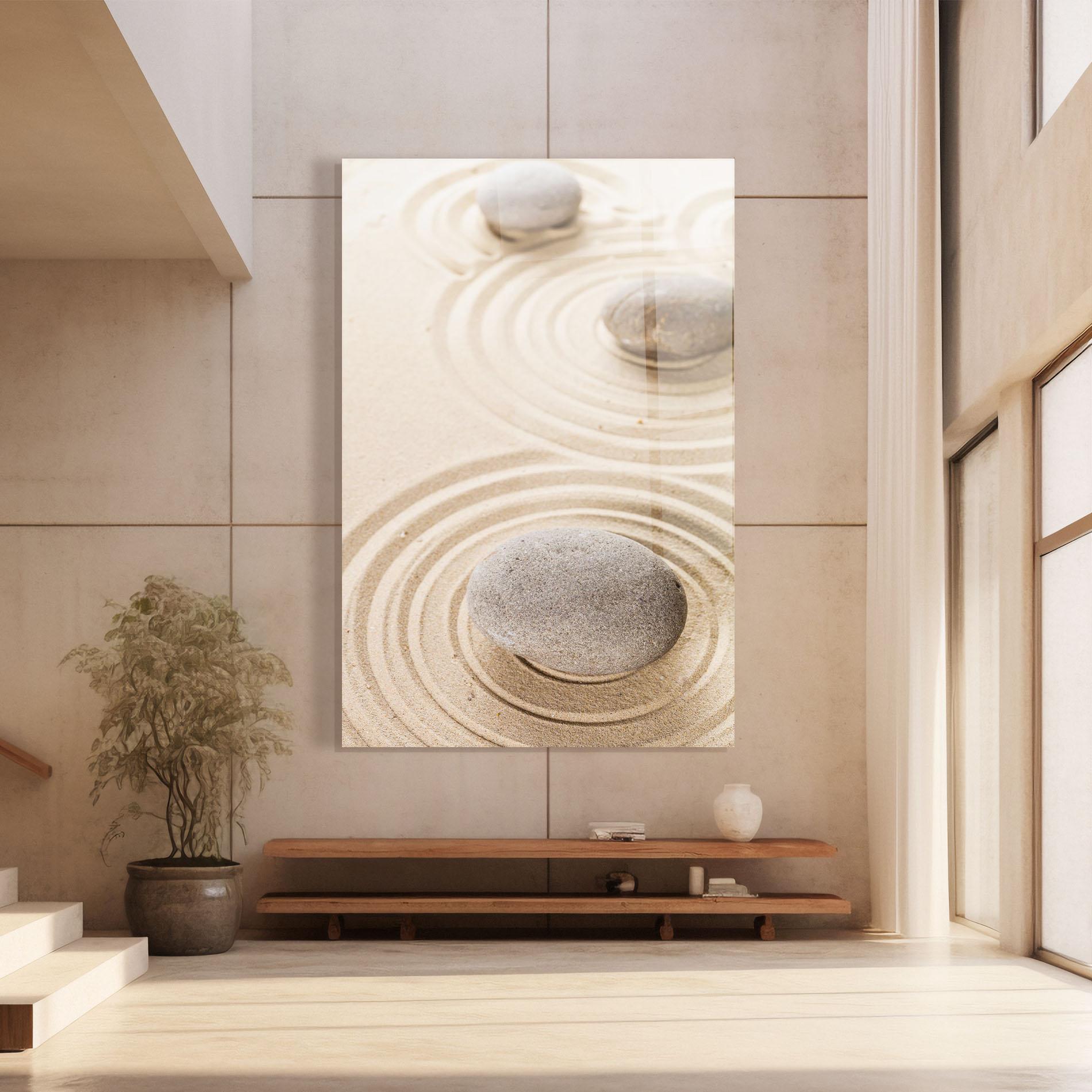 Üvegkép Meditation Cream Stone mockup 8