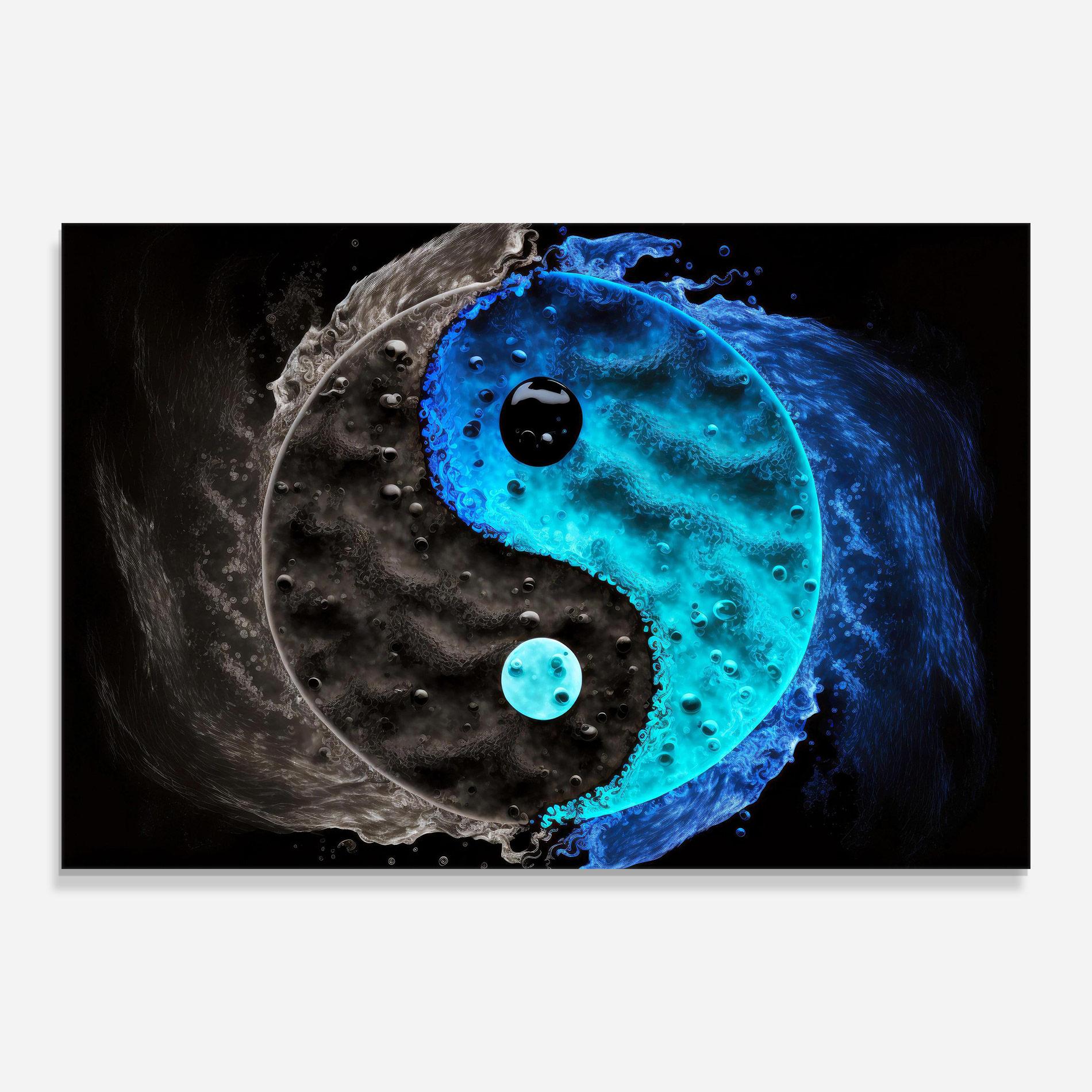 Üvegkép Blue Water Yinyang mockup 0