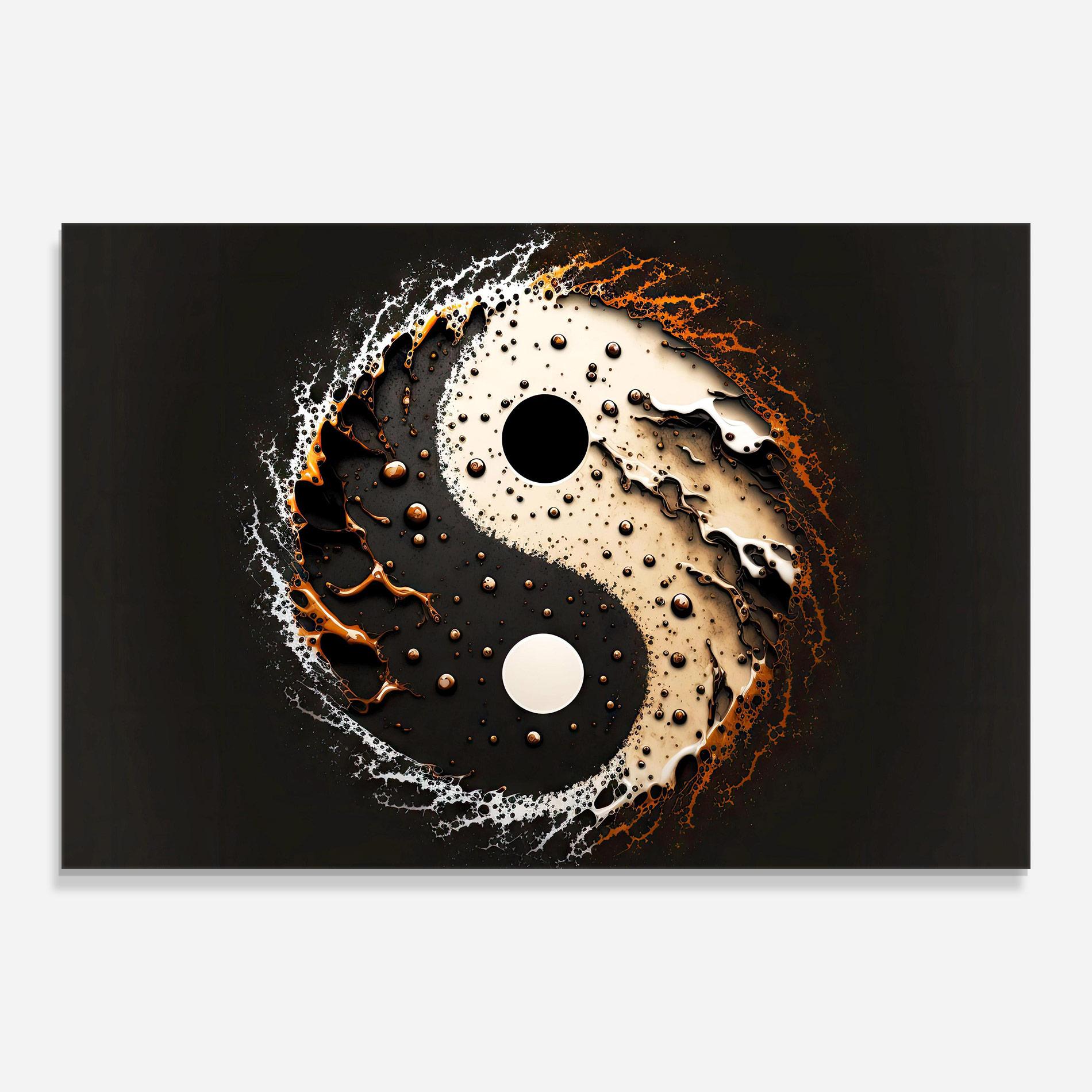 Üvegkép Brown Liquid Yinyang mockup 0