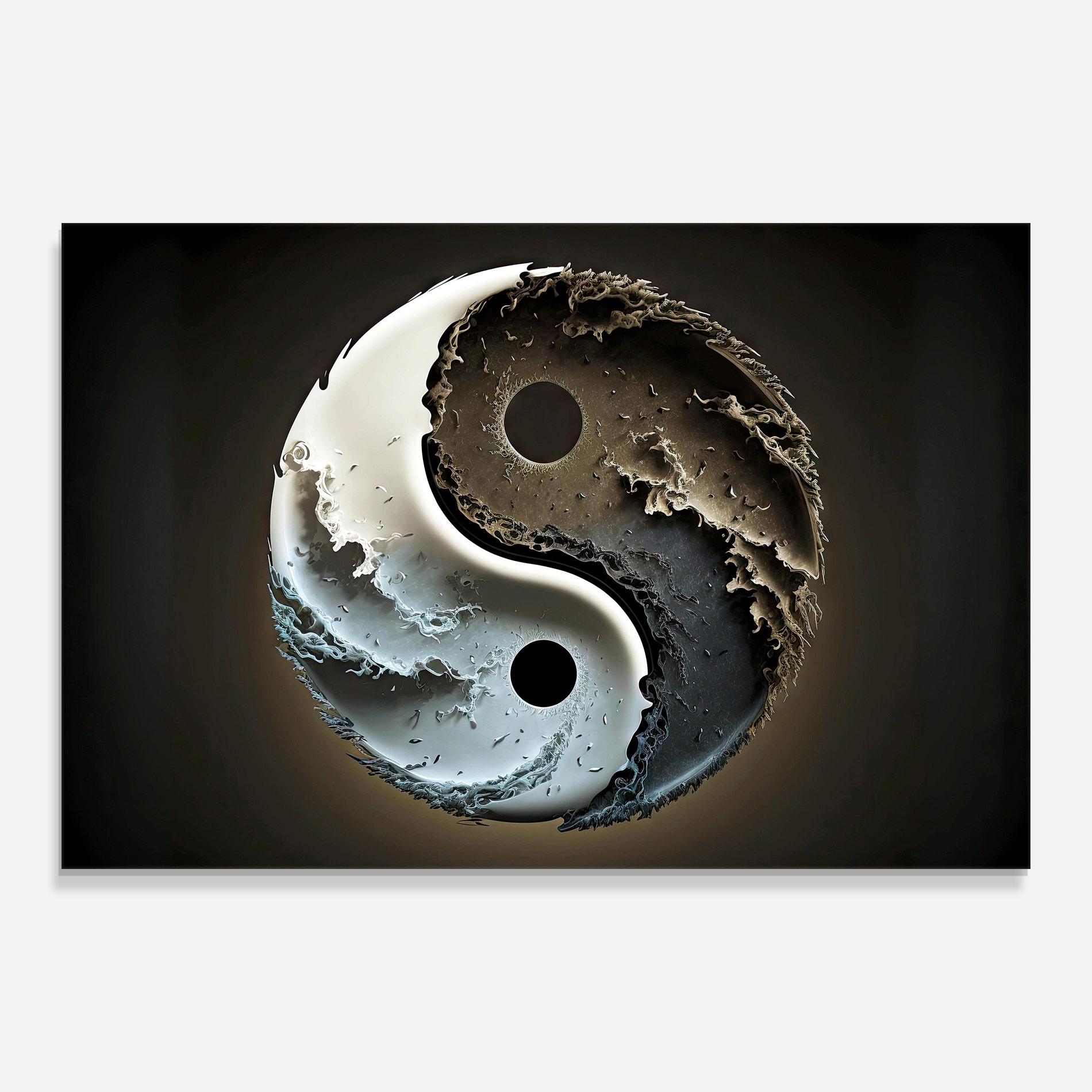 Üvegkép Brown Smoke Yinyang mockup 0