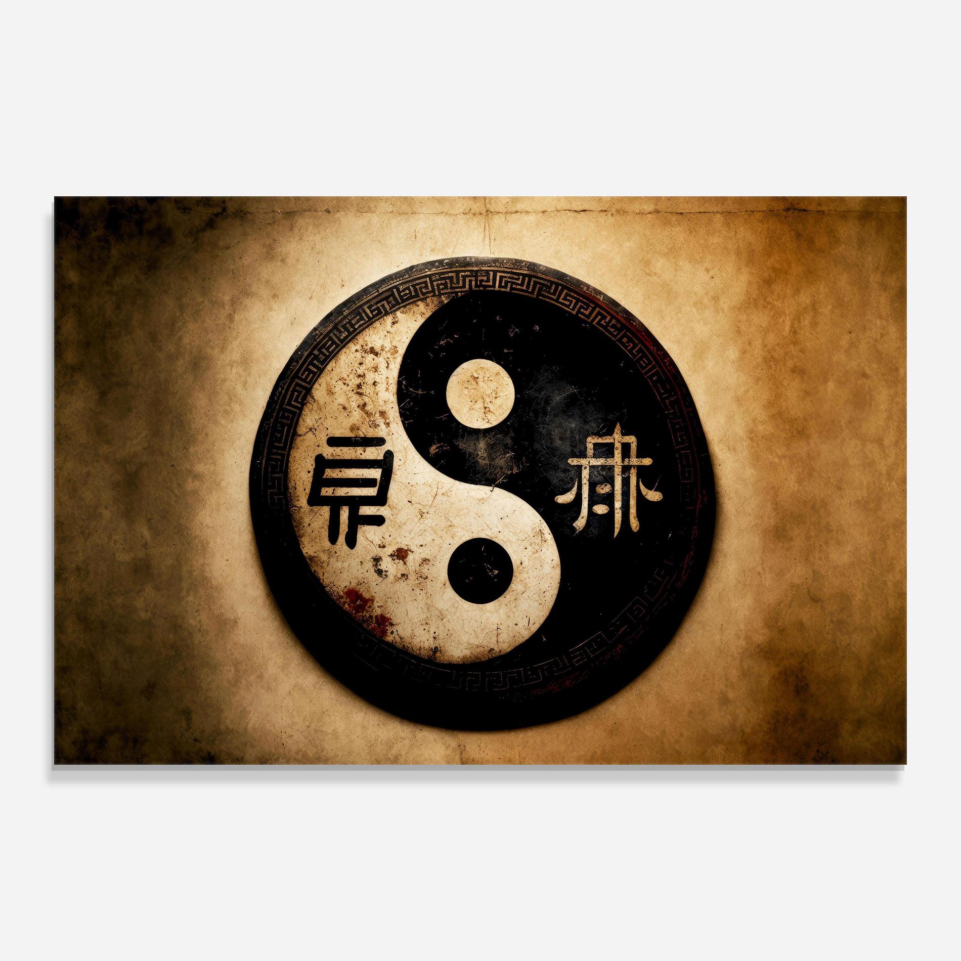 Üvegkép Chinese Yinyang mockup 0