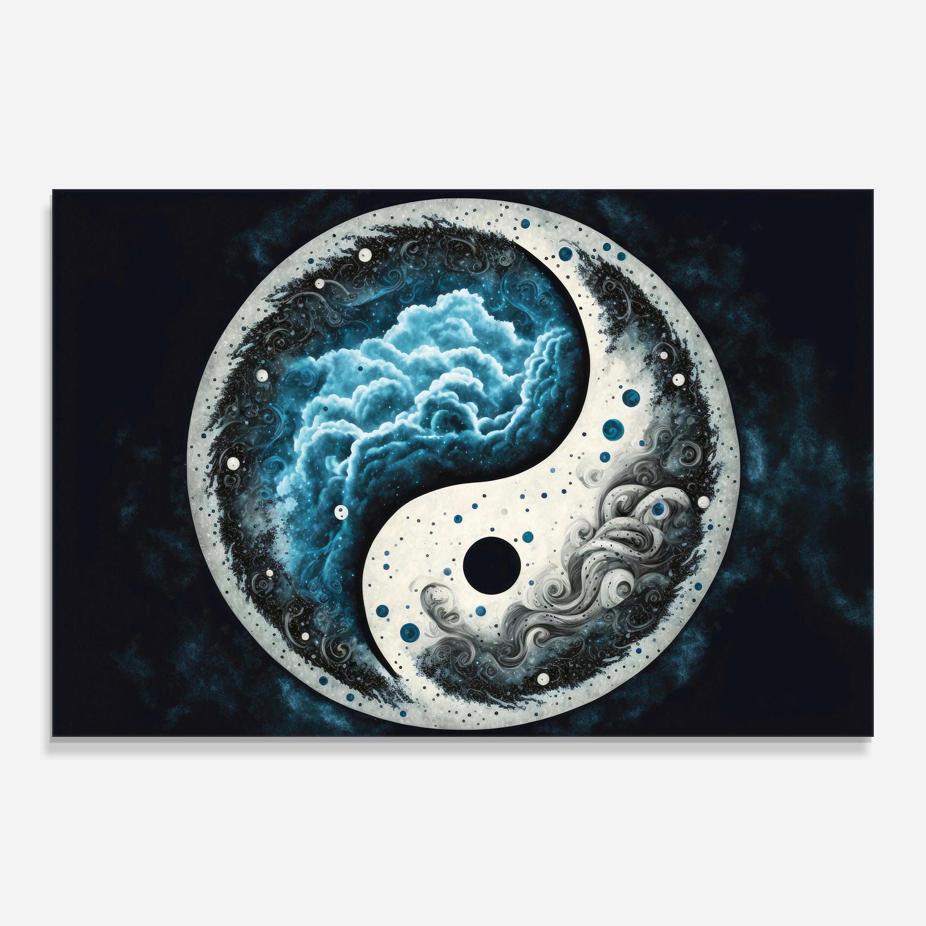 Üvegkép Cloudy Yinyang mockup 0