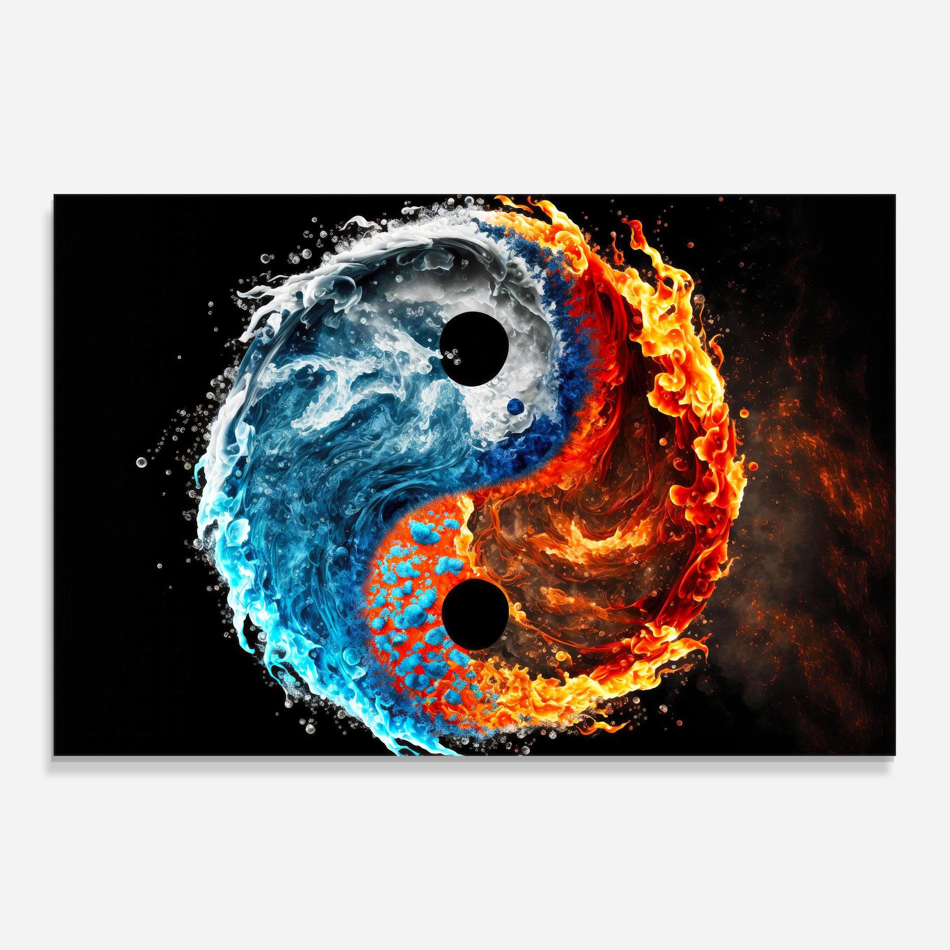 Üvegkép Fire Water Yin Yang mockup 0