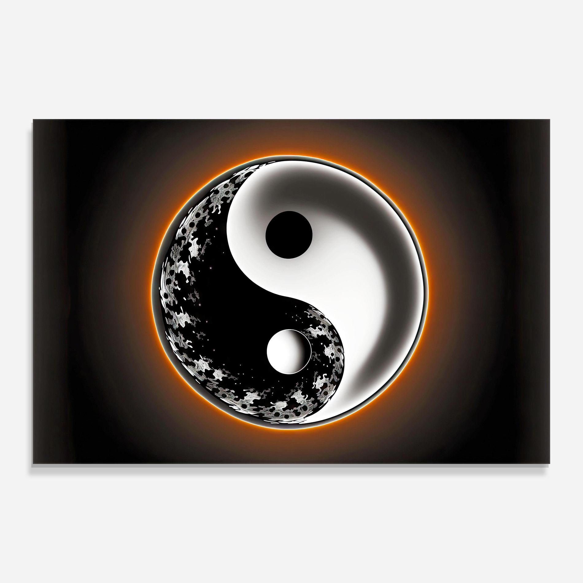 Üvegkép Purple Light Yinyang mockup 0