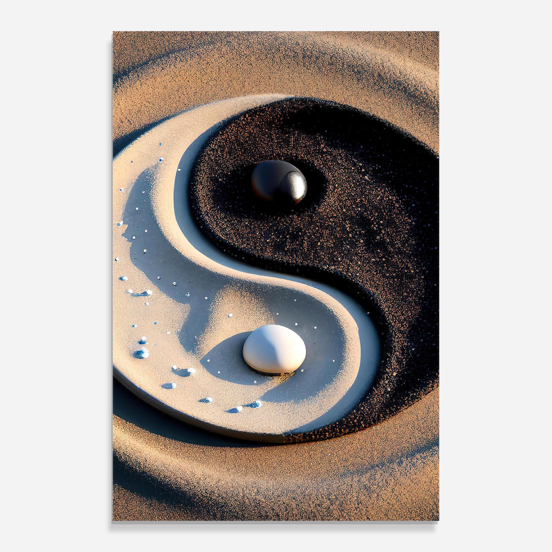 Üvegkép Pretty Sand Yinyang mockup 0