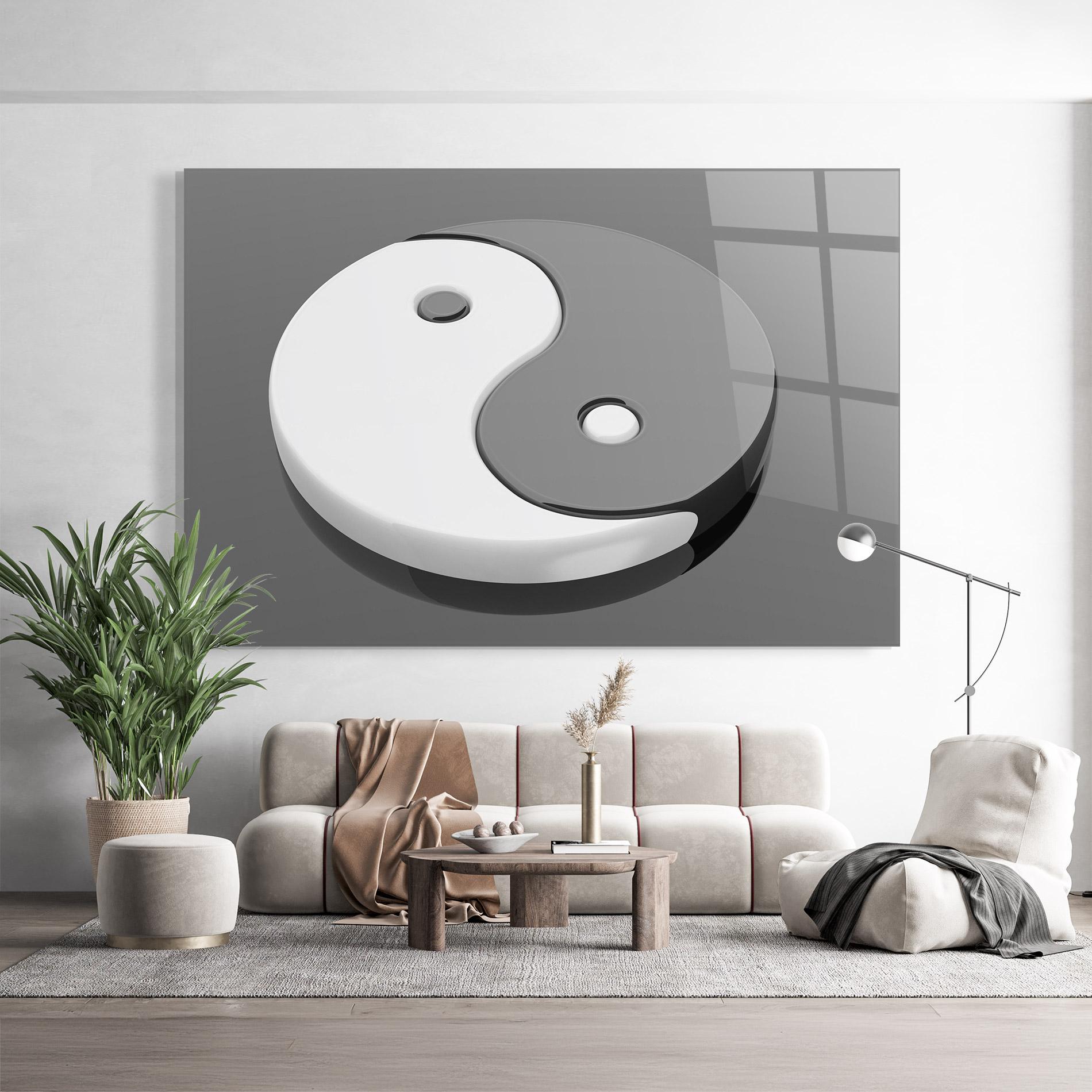 Üvegkép 3d Yinyang mockup 9