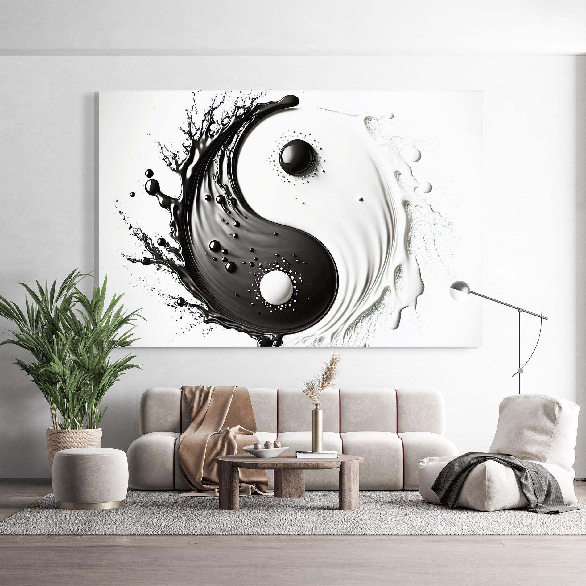 Üvegkép Black Liquid Yinyang mockup 9