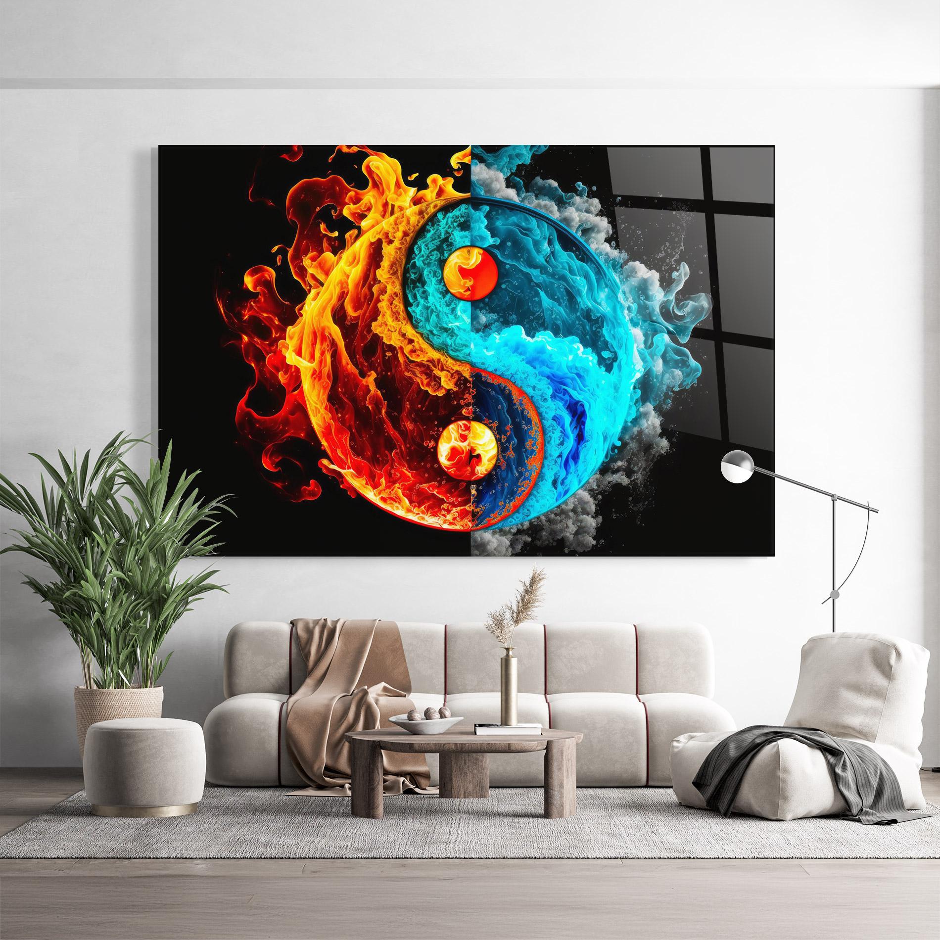 Üvegkép Blue Smoke Yinyang mockup 9