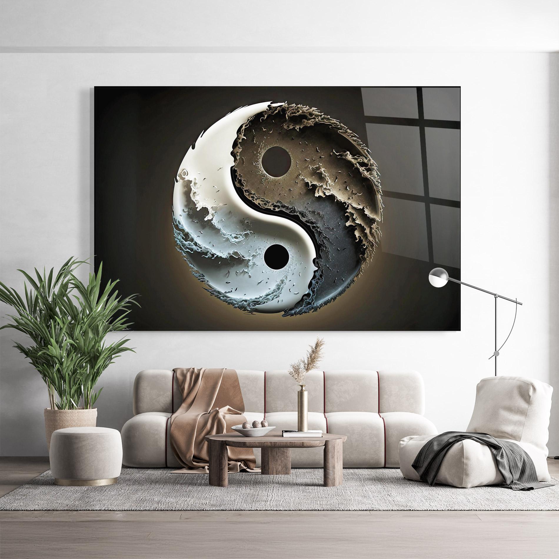 Üvegkép Brown Smoke Yinyang mockup 9