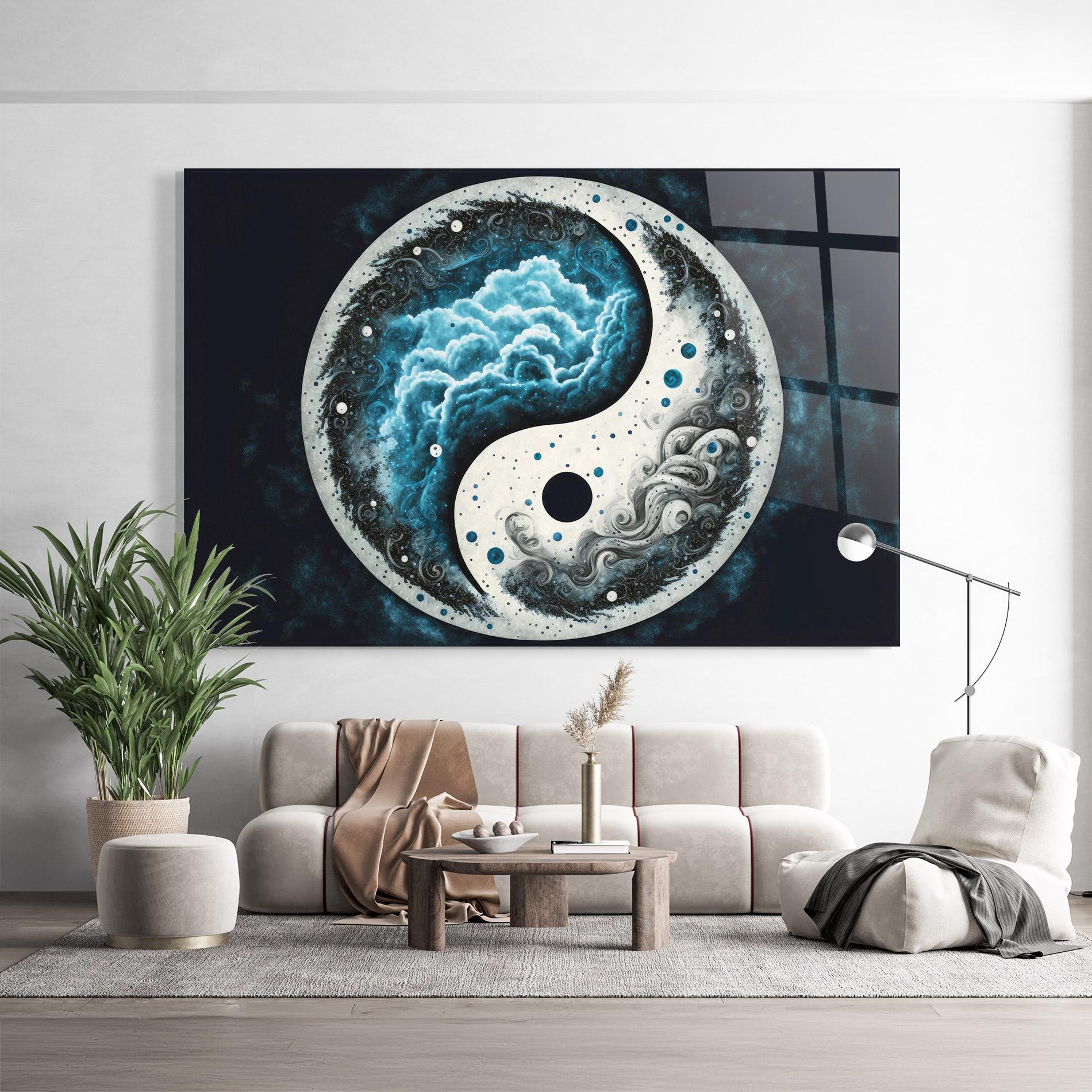 Üvegkép Cloudy Yinyang mockup 9
