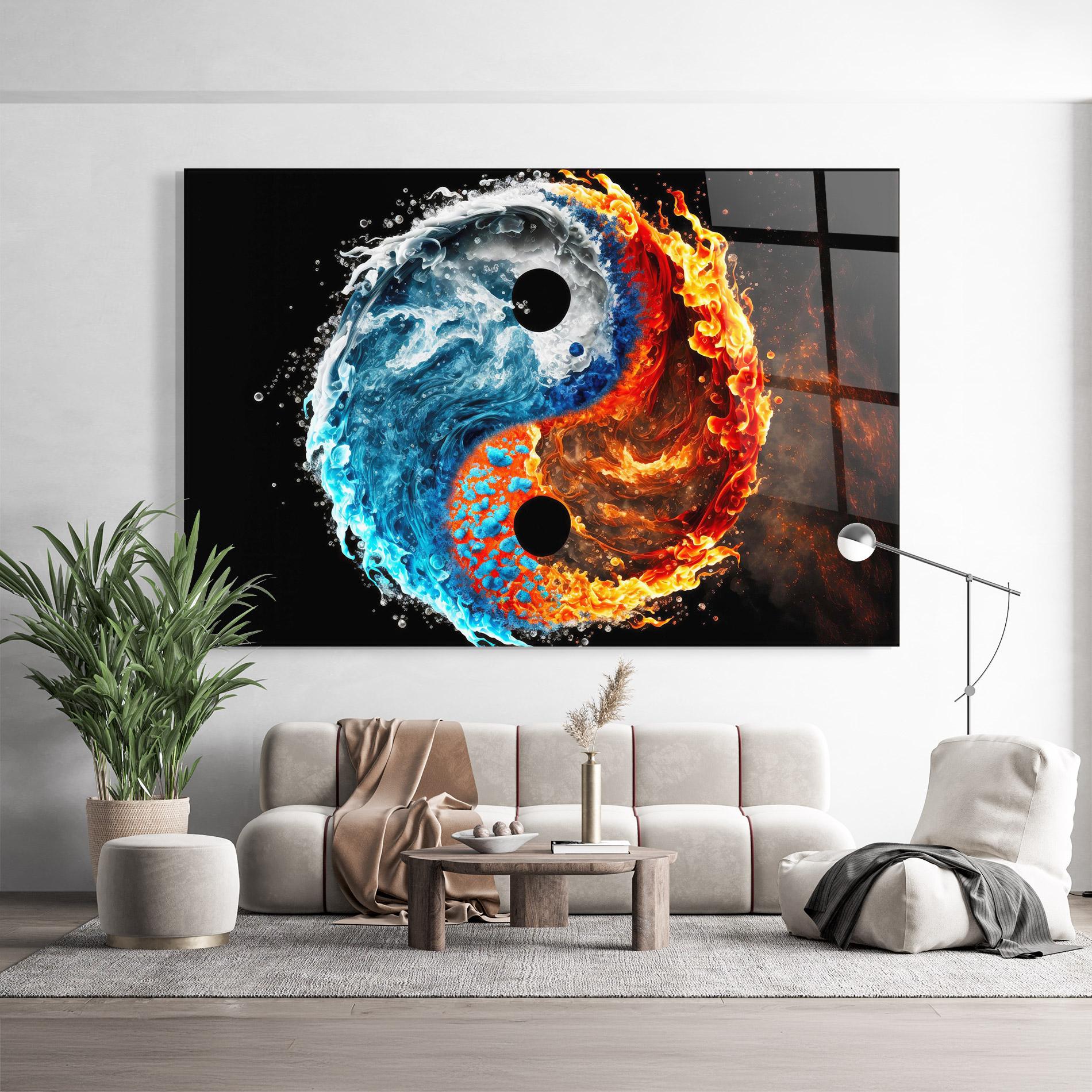 Üvegkép Fire Water Yin Yang mockup 9