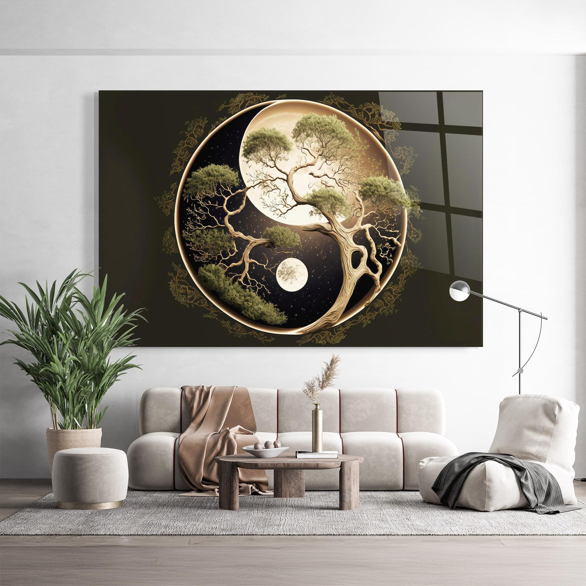 Üvegkép Green Tree Yinyang mockup 9
