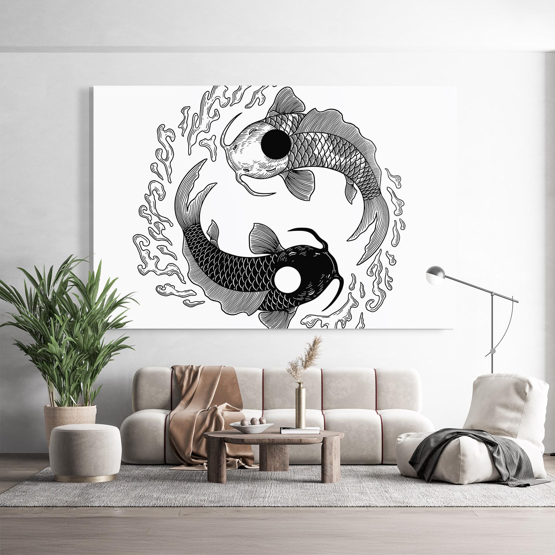 Üvegkép Koi Art Yinyang mockup 9