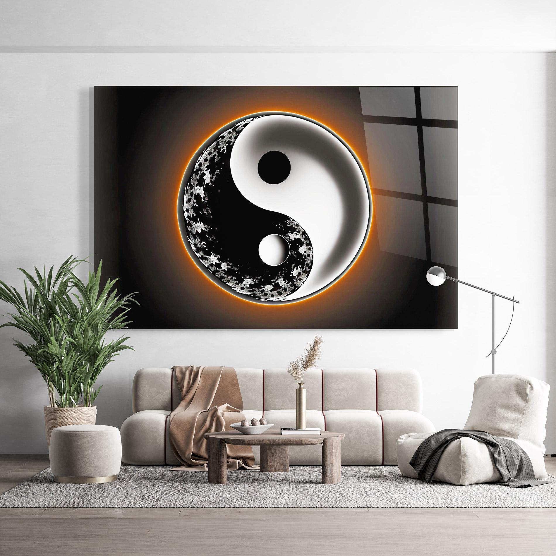 Üvegkép Purple Light Yinyang mockup 9