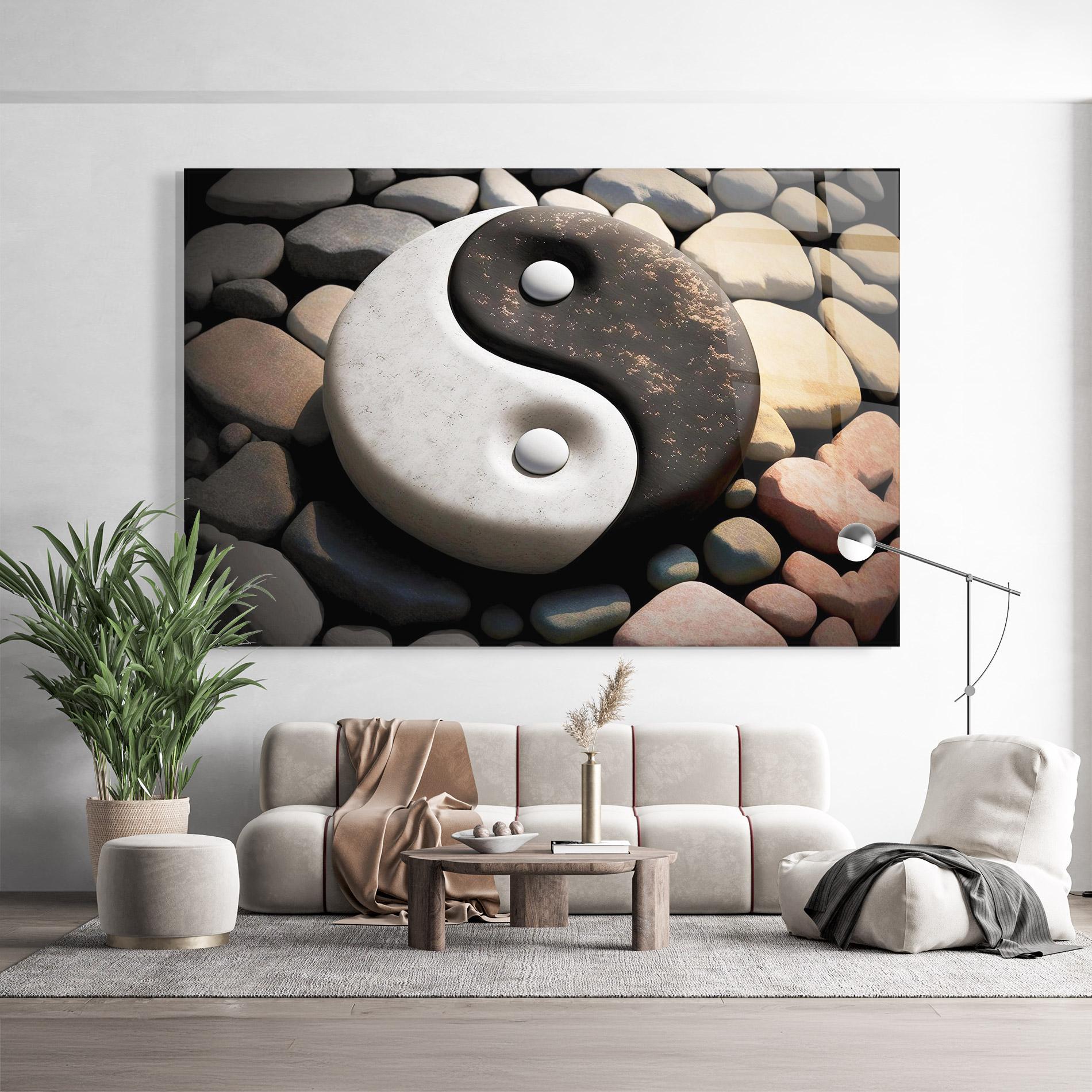 Üvegkép Stone Yinyang mockup 9