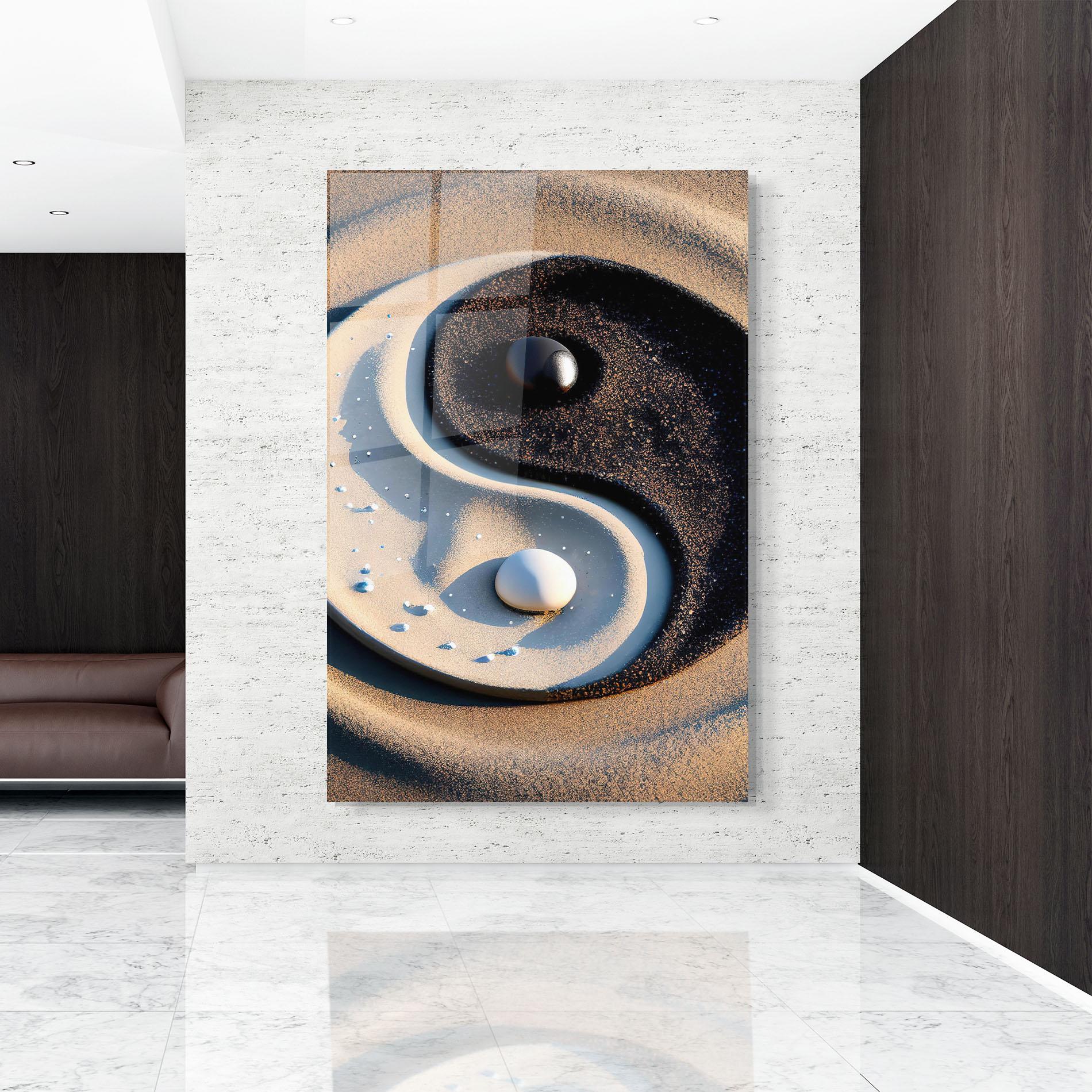 Üvegkép Pretty Sand Yinyang mockup 9