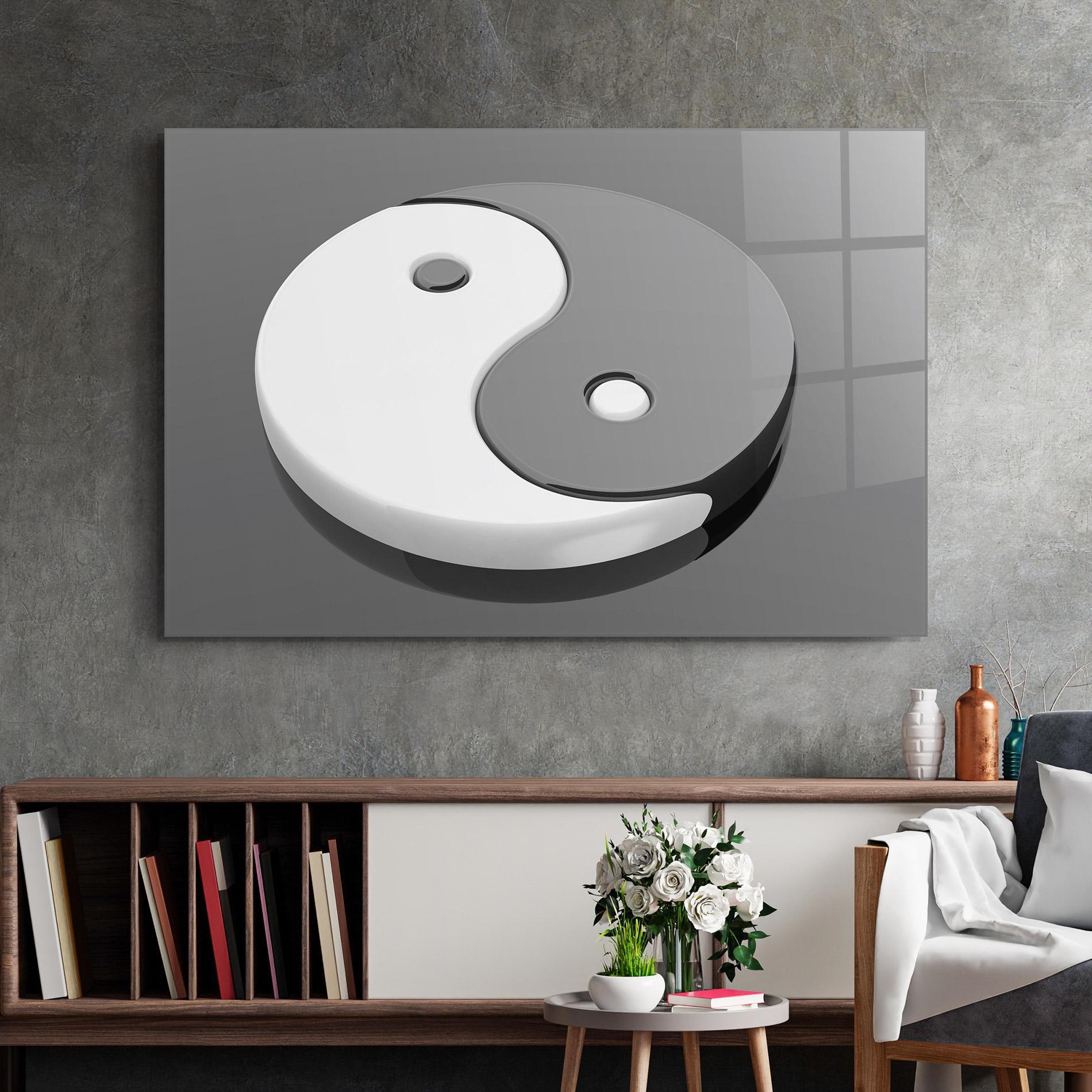 Üvegkép 3d Yinyang mockup 2