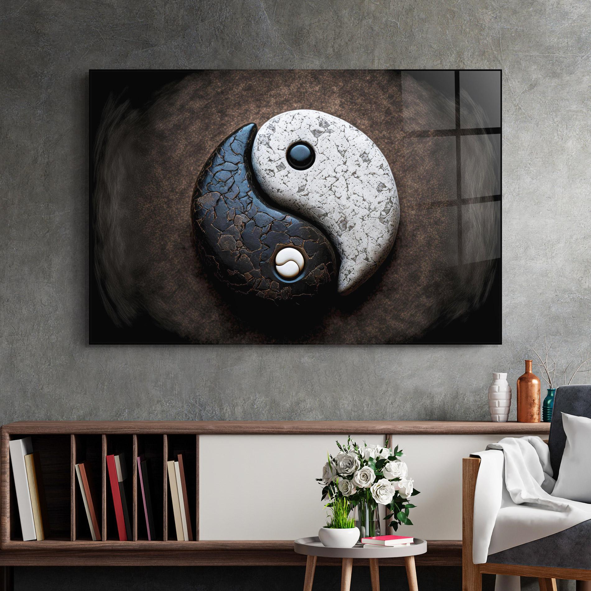 Üvegkép Black Stone Yinyang mockup 2
