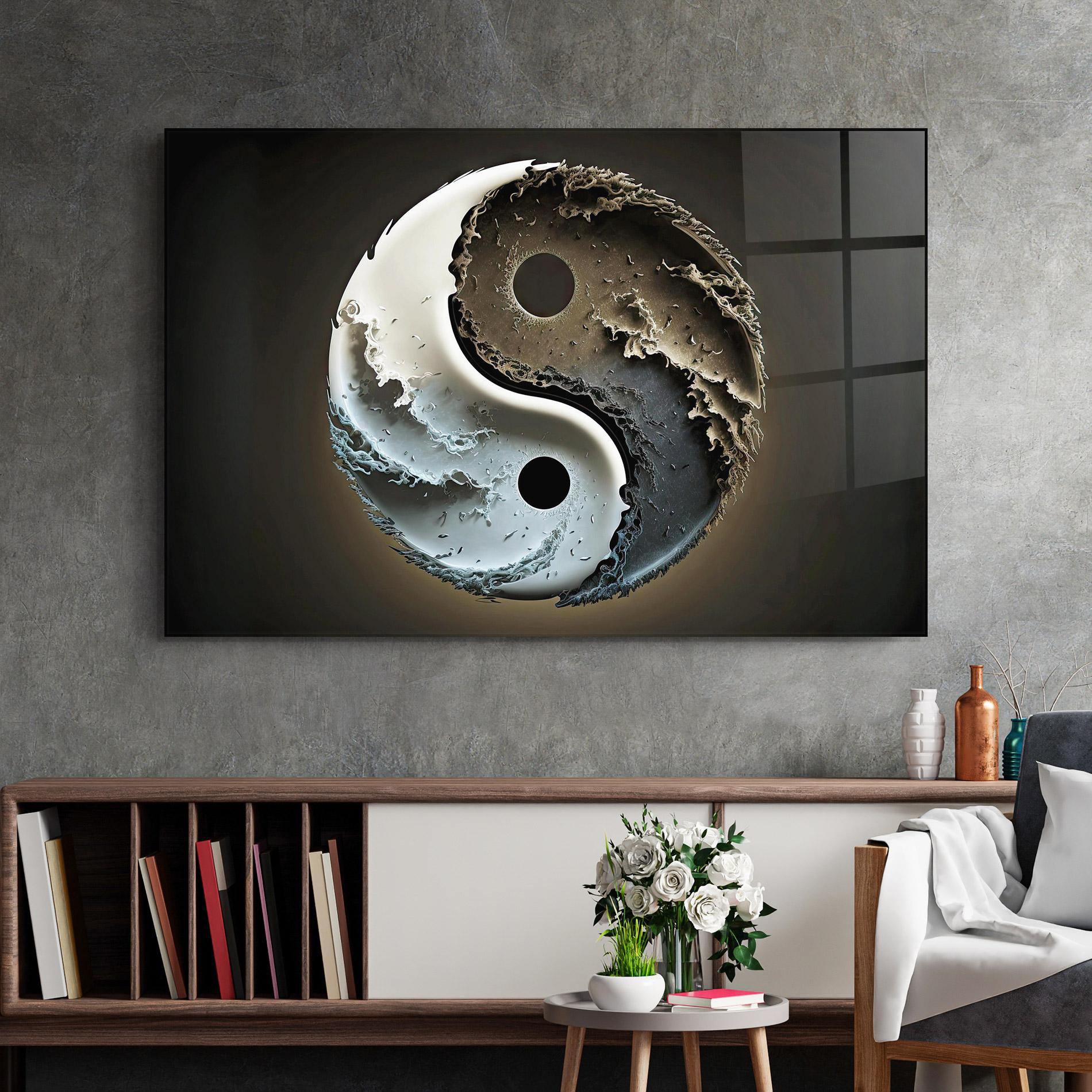Üvegkép Brown Smoke Yinyang mockup 2