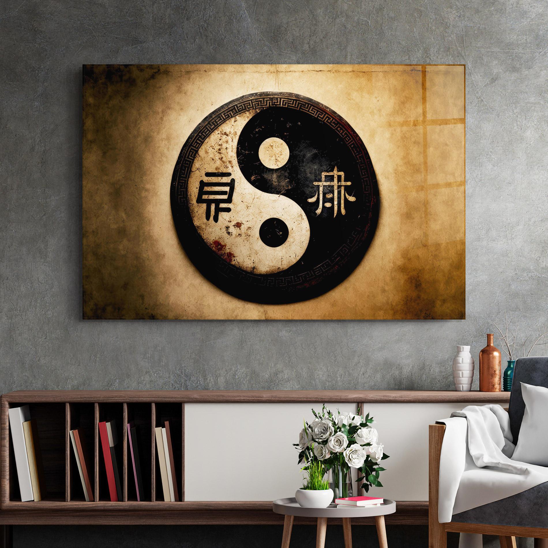 Üvegkép Chinese Yinyang mockup 2