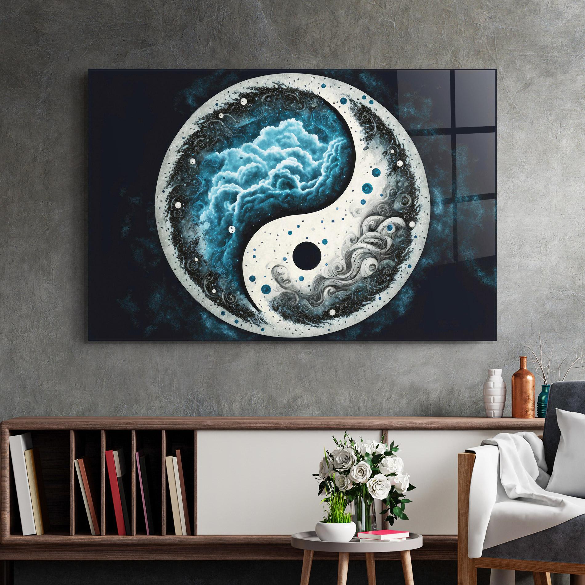 Üvegkép Cloudy Yinyang mockup 2