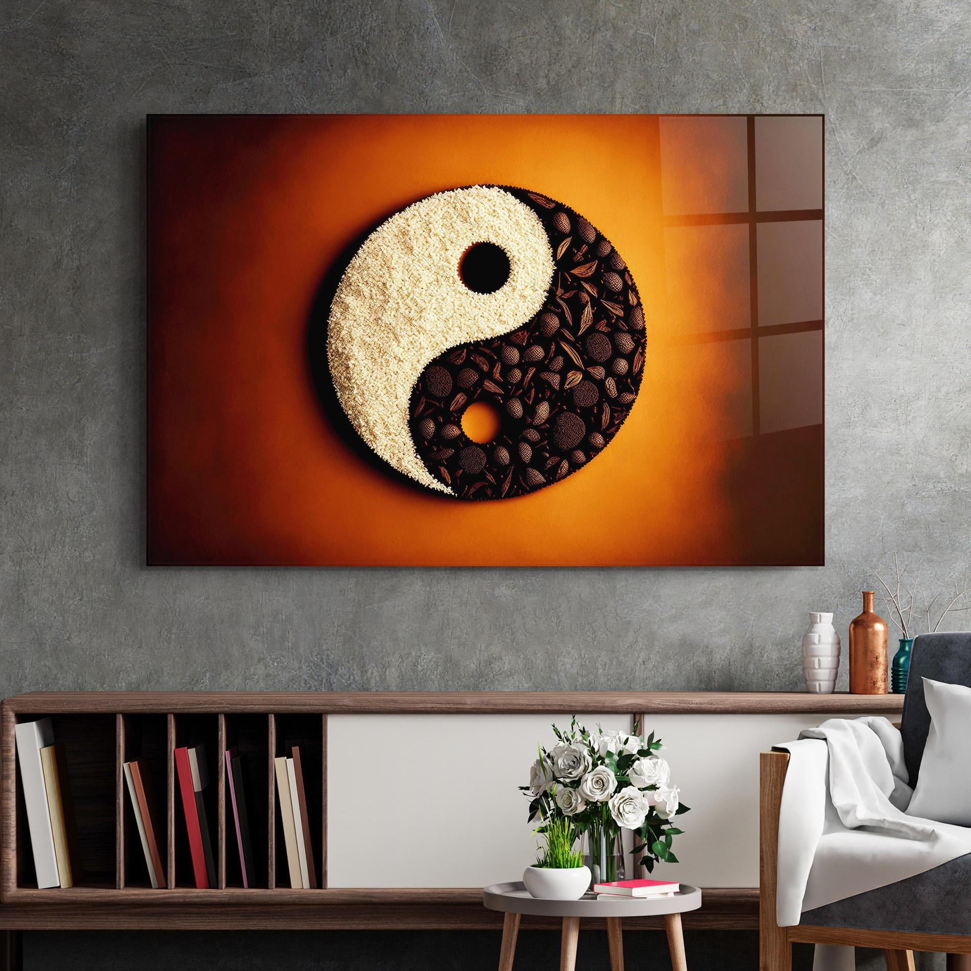 Üvegkép Coffee Yinyang mockup 2