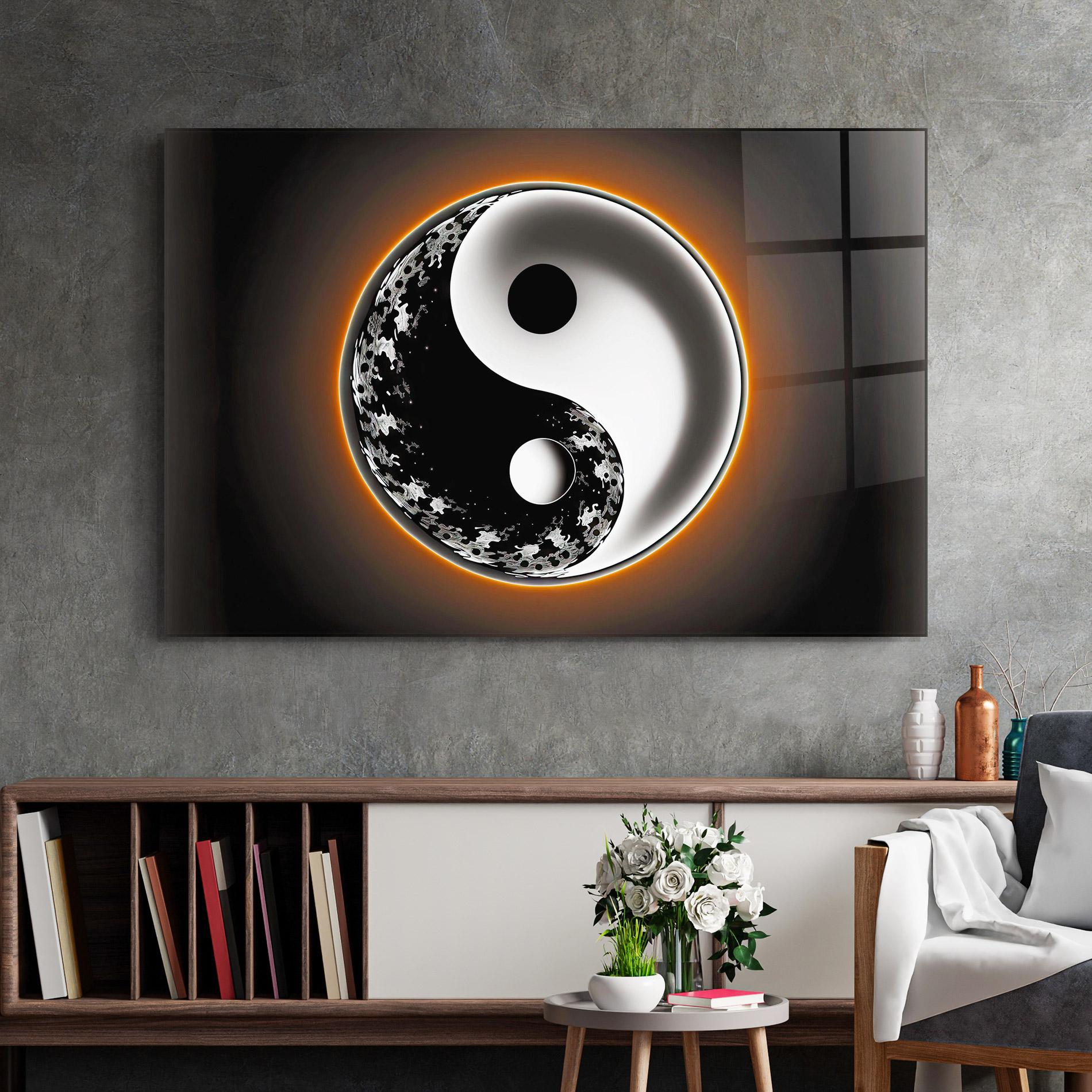 Üvegkép Purple Light Yinyang mockup 2