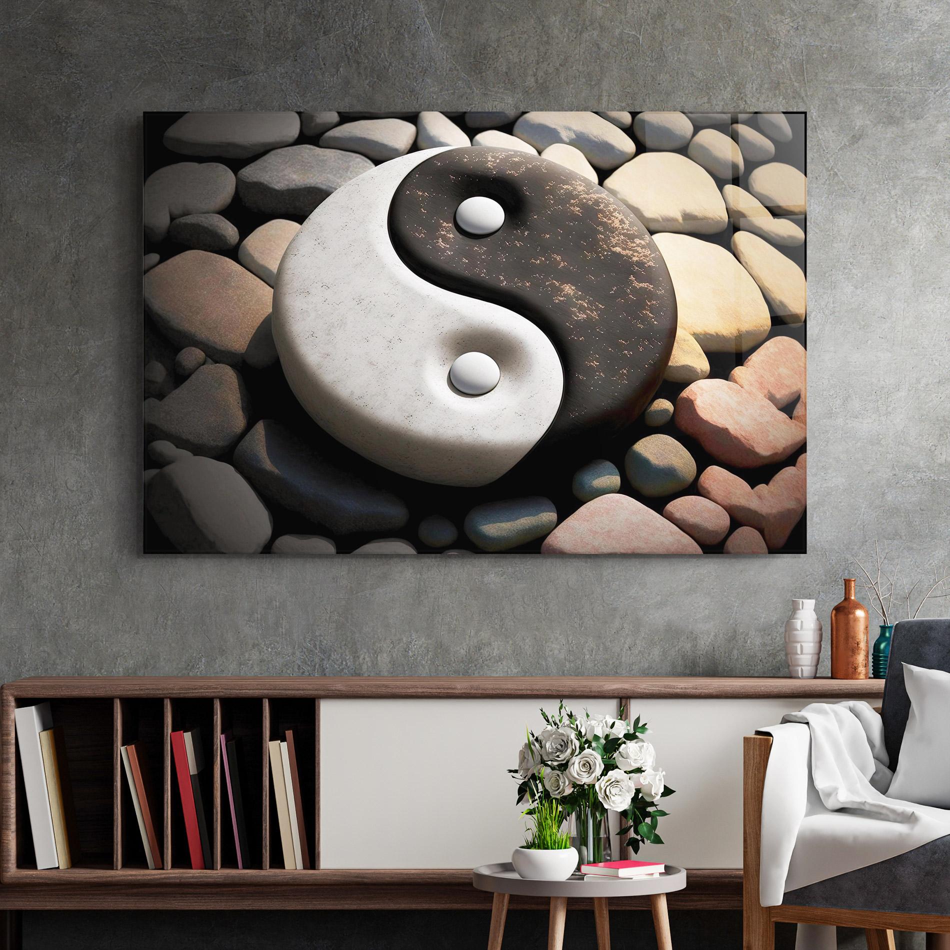 Üvegkép Stone Yinyang mockup 2