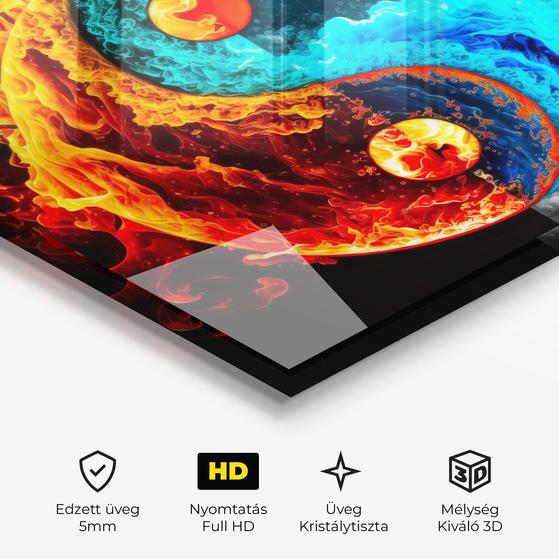 Üvegkép Blue Smoke Yinyang mockup 3