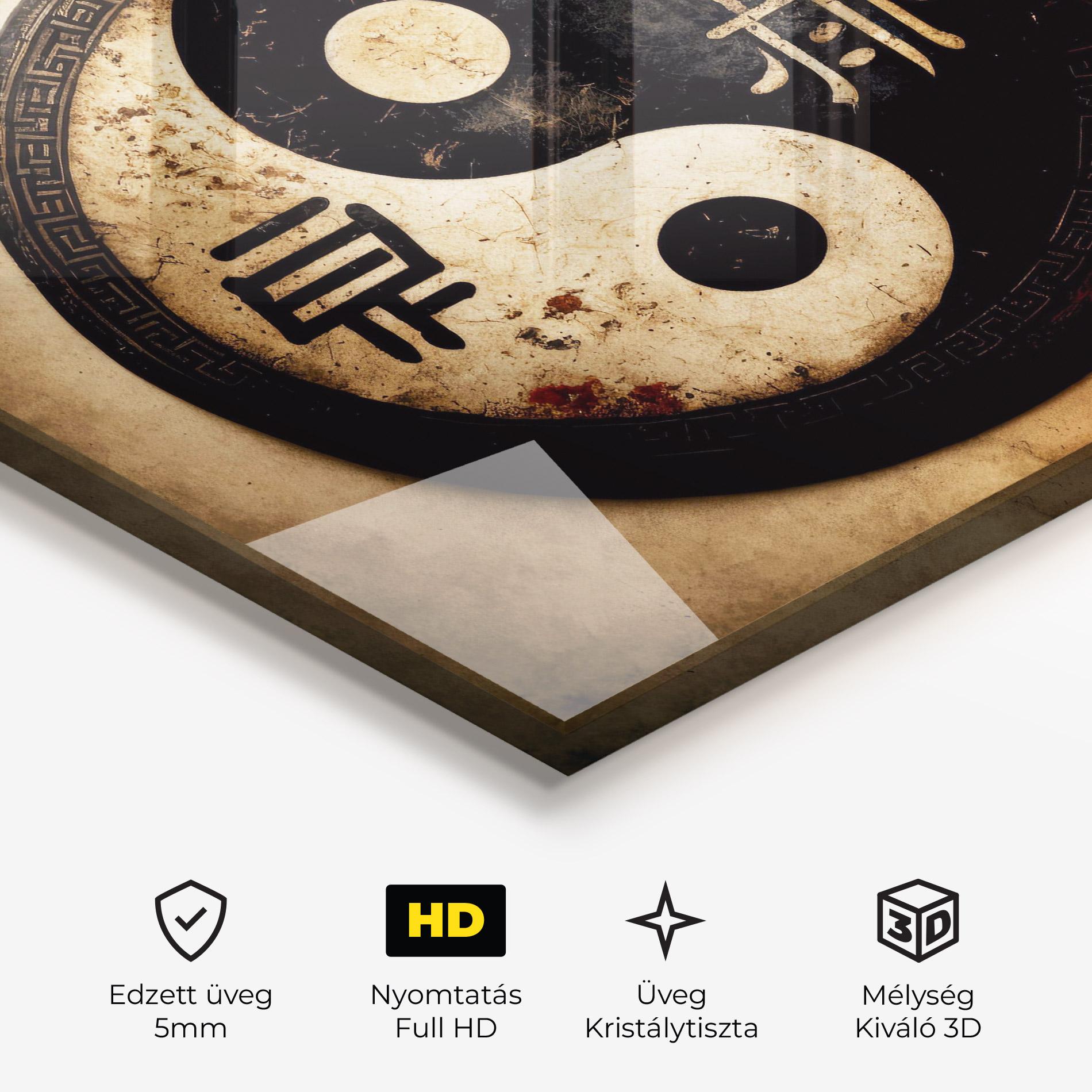 Üvegkép Chinese Yinyang mockup 3