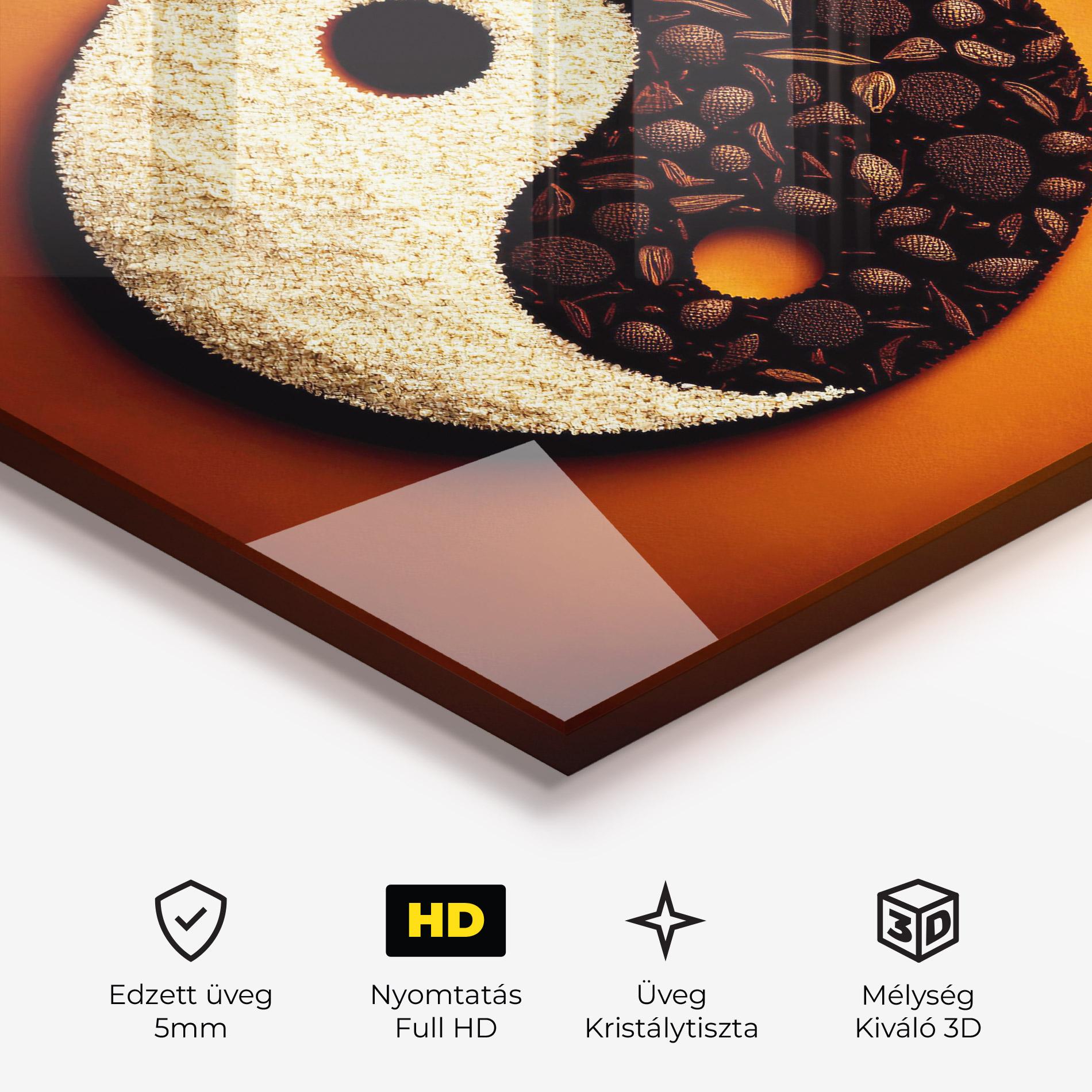 Üvegkép Coffee Yinyang mockup 3