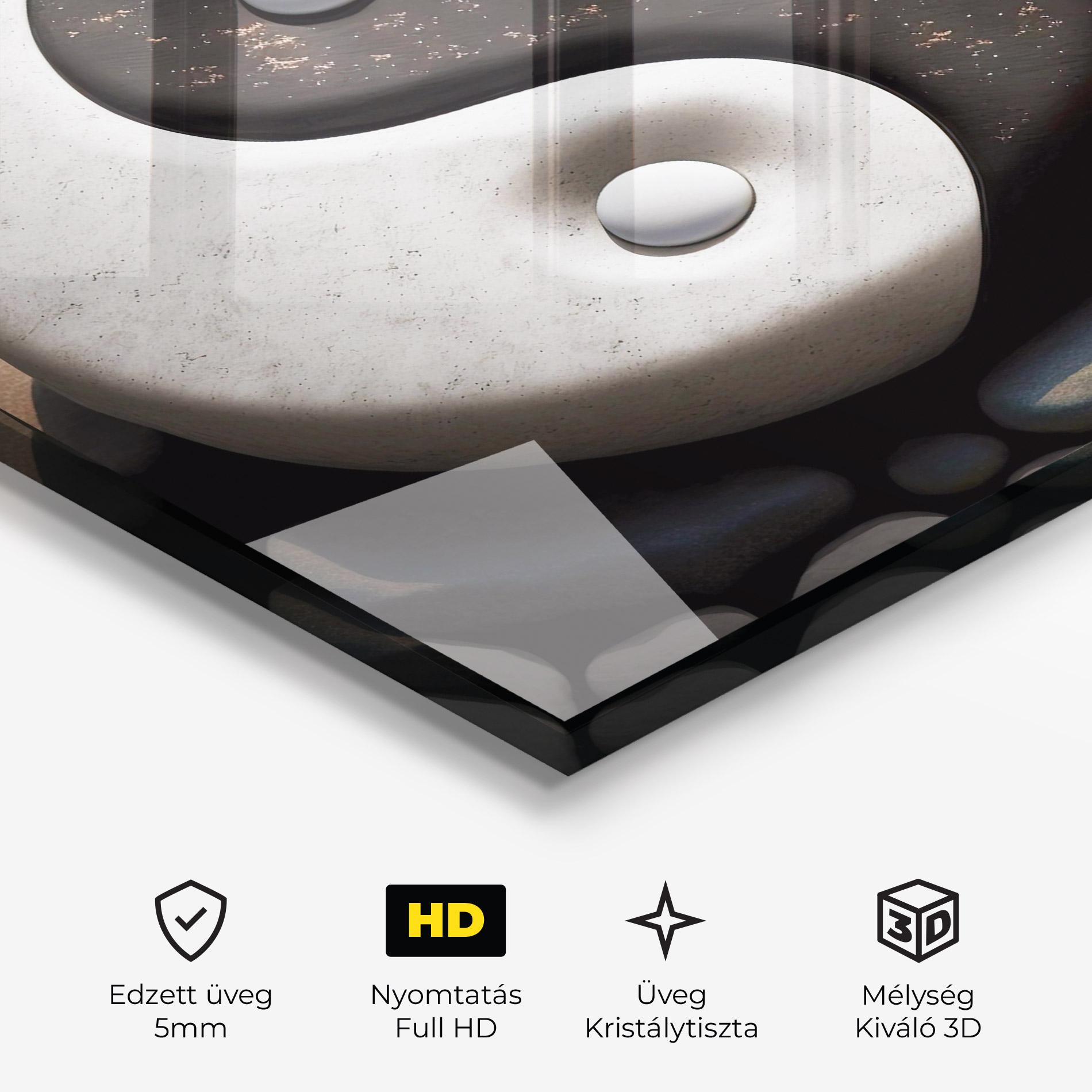 Üvegkép Stone Yinyang mockup 3