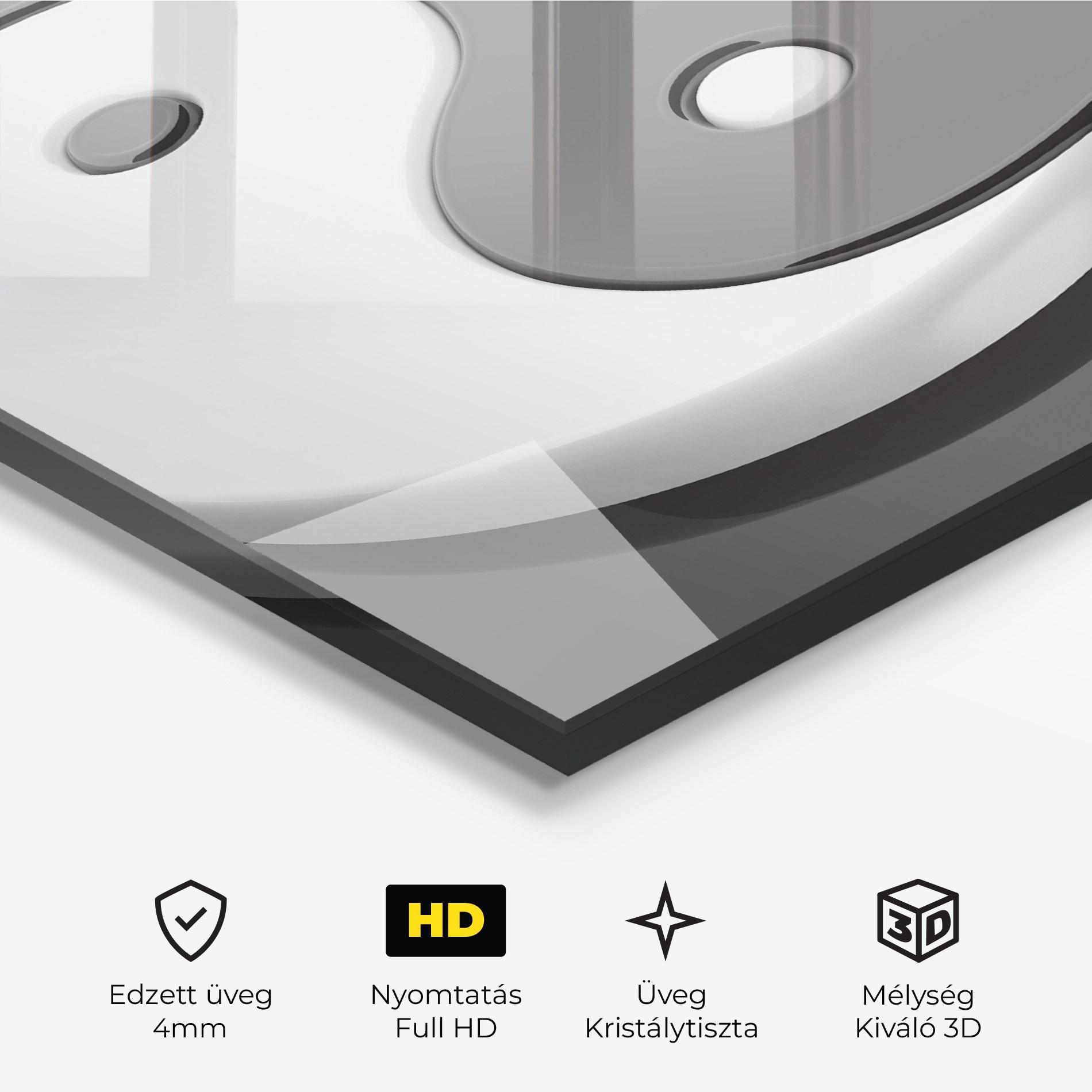 Üvegkép 3d Yinyang mockup 3