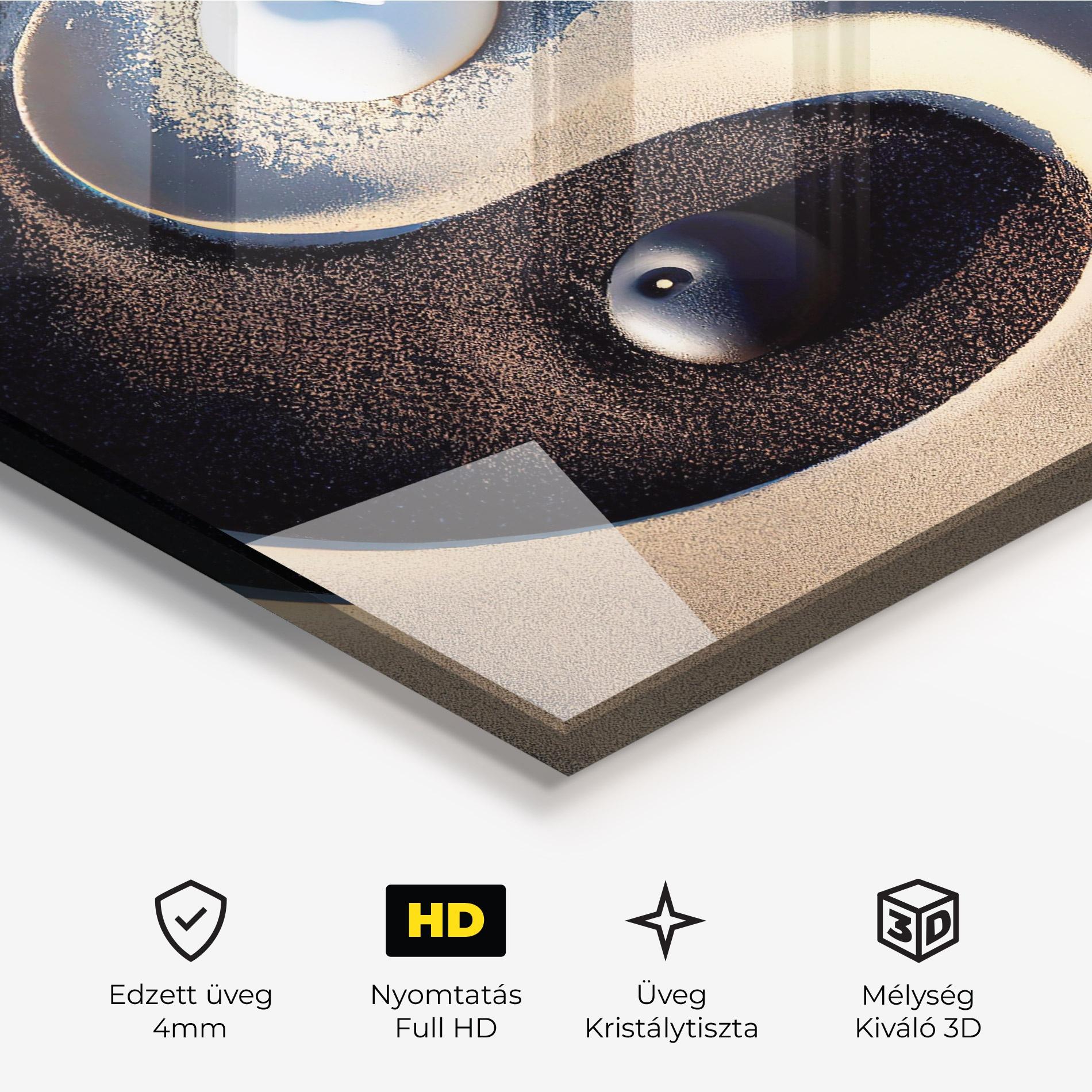 Üvegkép Black Sand Yinyang mockup 3