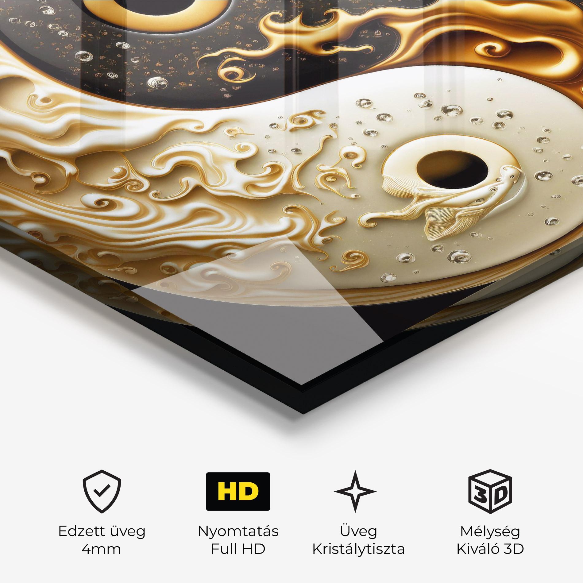 Üvegkép Caramel Yinyang mockup 3