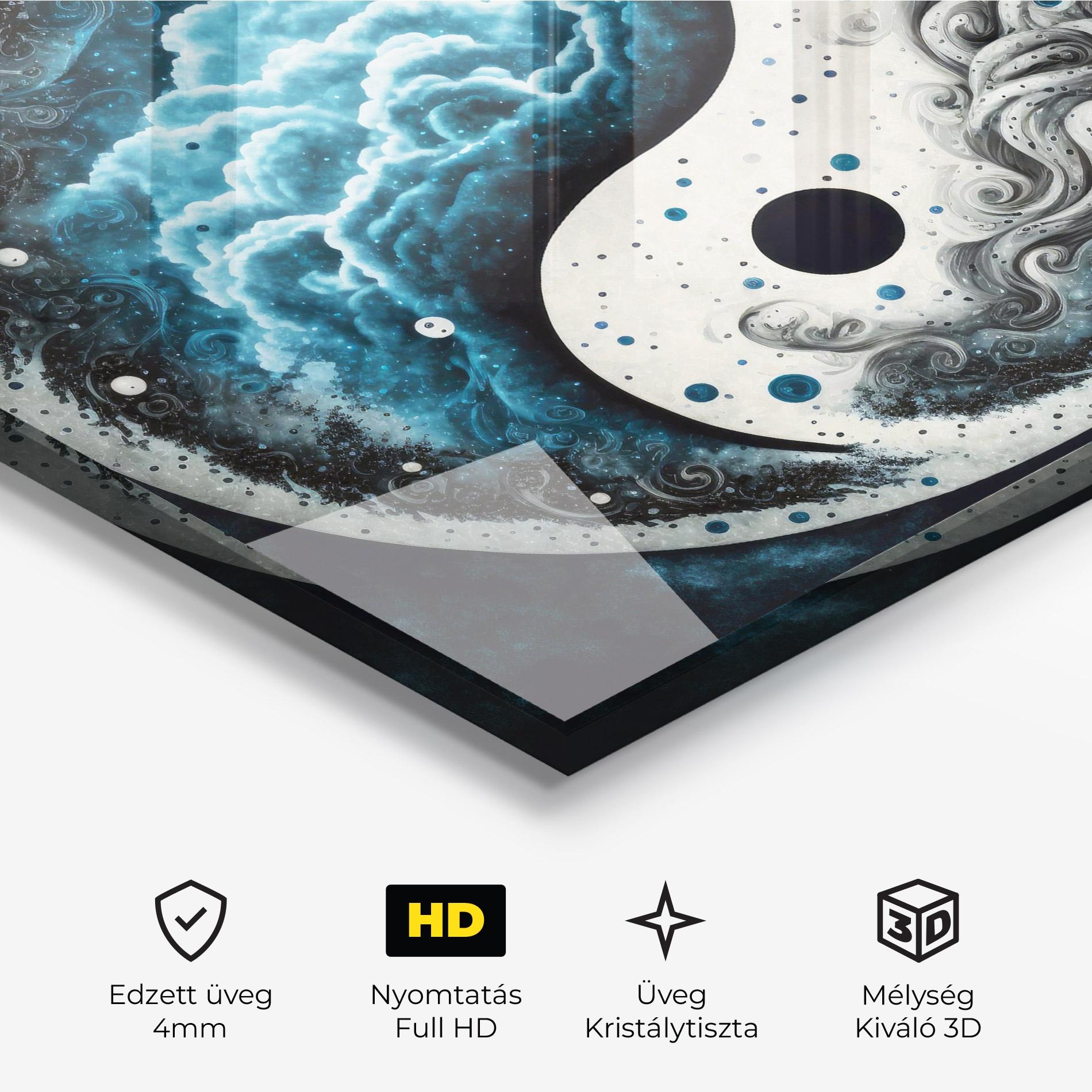 Üvegkép Cloudy Yinyang mockup 3