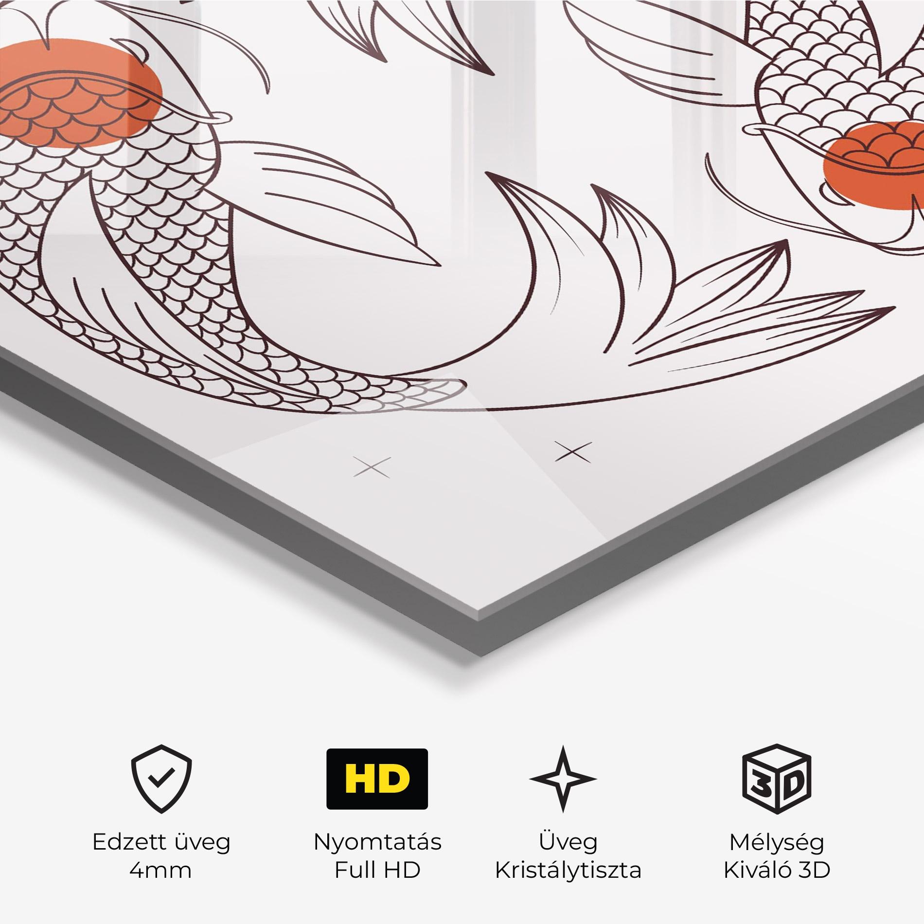 Üvegkép Koi Yinyang Art mockup 3